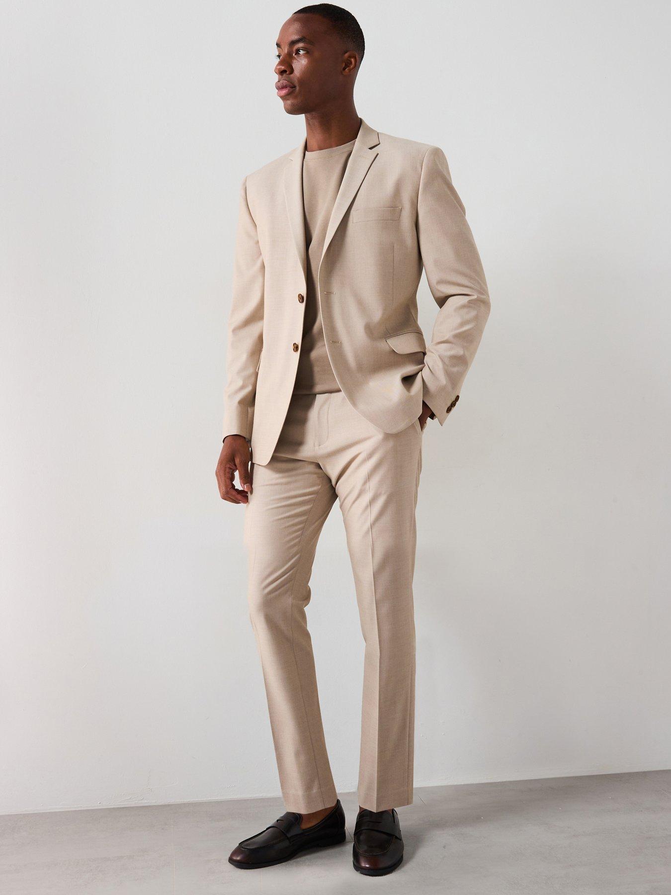 Image 5 of 6 of The Very Collection Slim Fit Stretch Suit Trousers - Stone