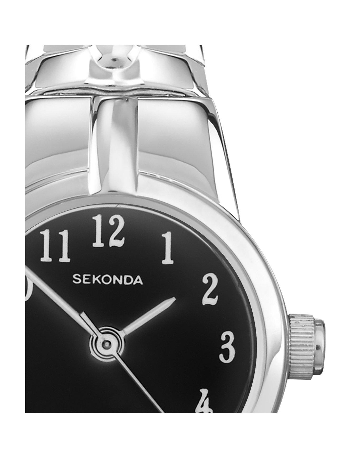 Image 2 of 7 of Sekonda Womens Newton Silver Stainless Steel Bracelet with Black Dial Analogue Watch