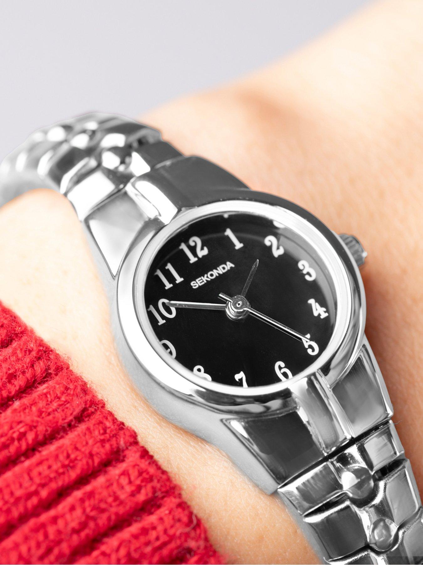 Image 4 of 7 of Sekonda Womens Newton Silver Stainless Steel Bracelet with Black Dial Analogue Watch