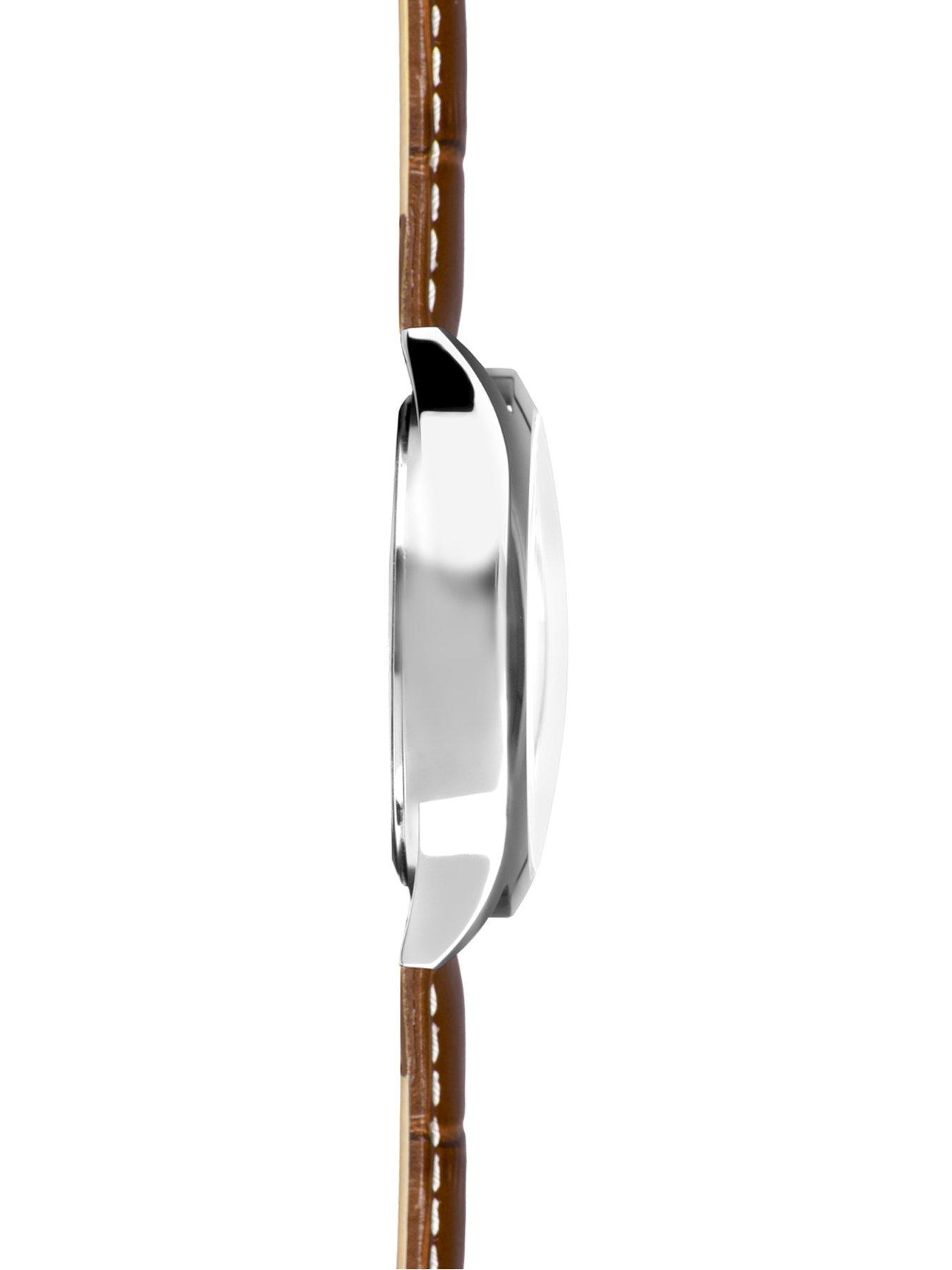 Image 6 of 7 of Sekonda Mens Archer Brown Leather Bracelet with Rose Gold Dial Chronograph Watch
