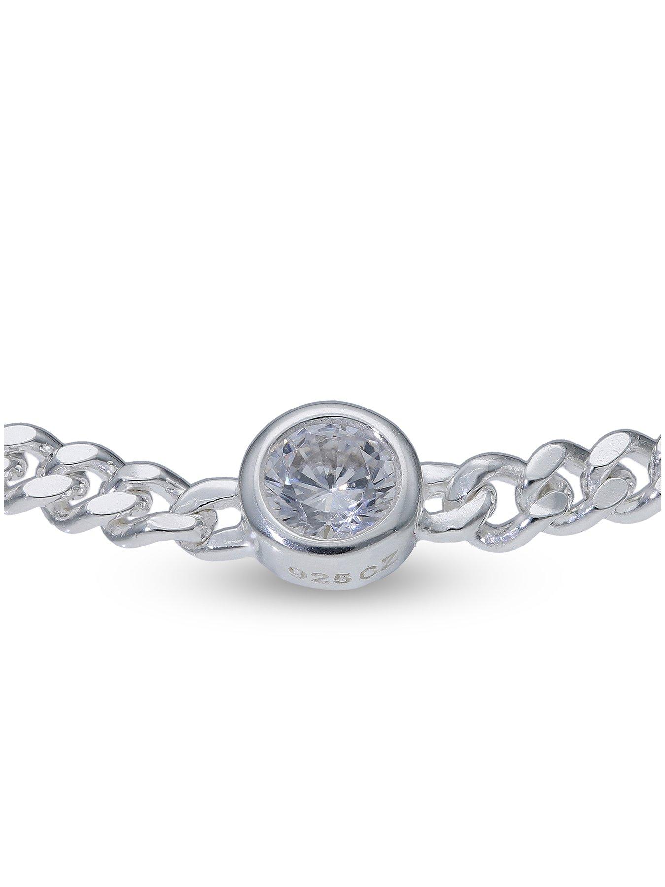 undefined Gents Sterling Silver 4MM CZ Bracelet