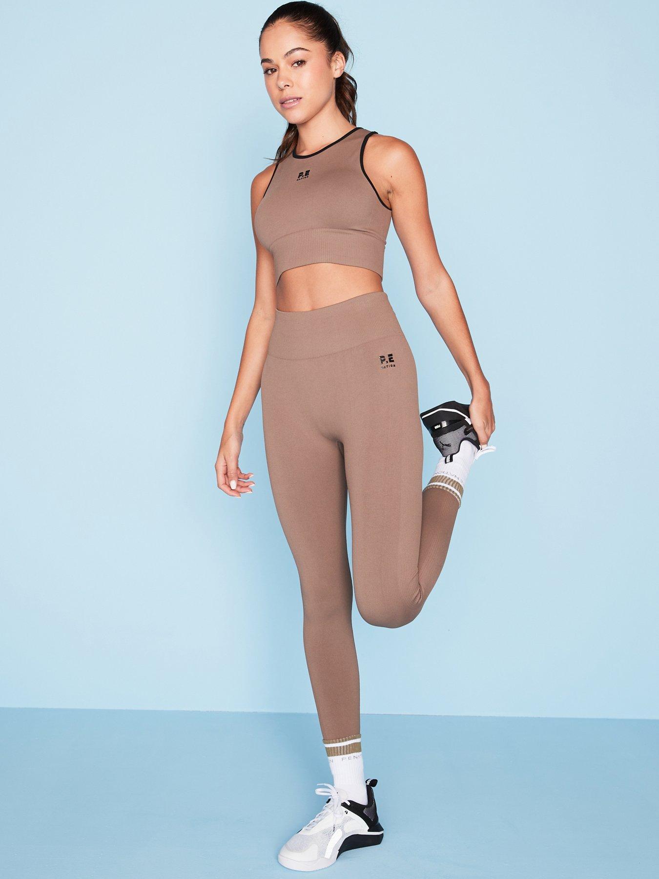  image of pe-nation-womens-training-restore-seamless-legging-brown