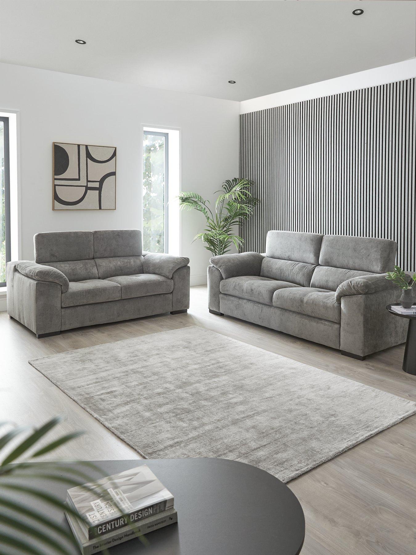  image of brady-3nbsp-2-seater-fabricnbspsofa-set-buy-amp-save-greywalnutnbsp--fsc-certified