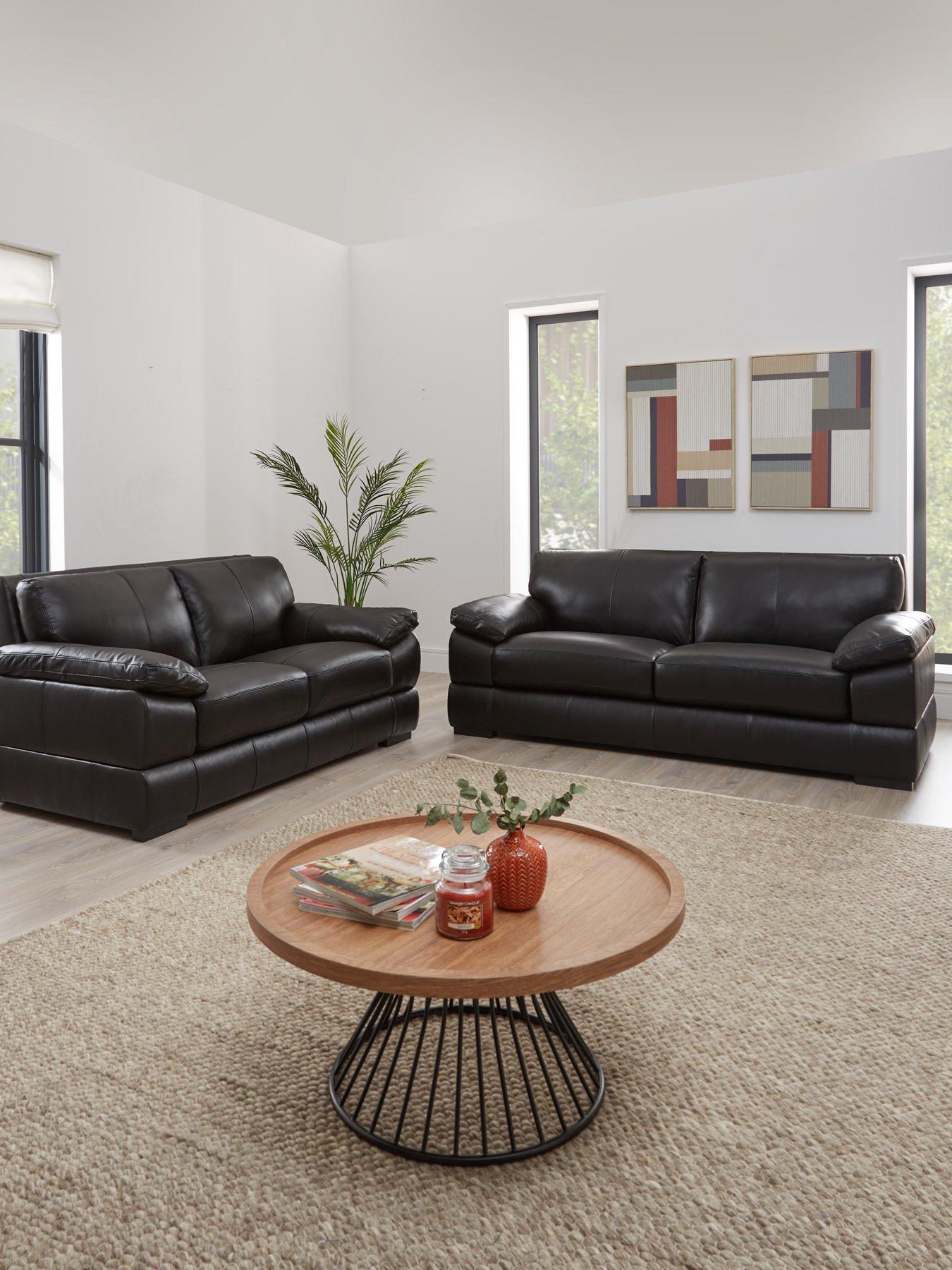 The Very Collection Marlow 3 + 2 Seater Leather Sofa Set - FSC® Certified