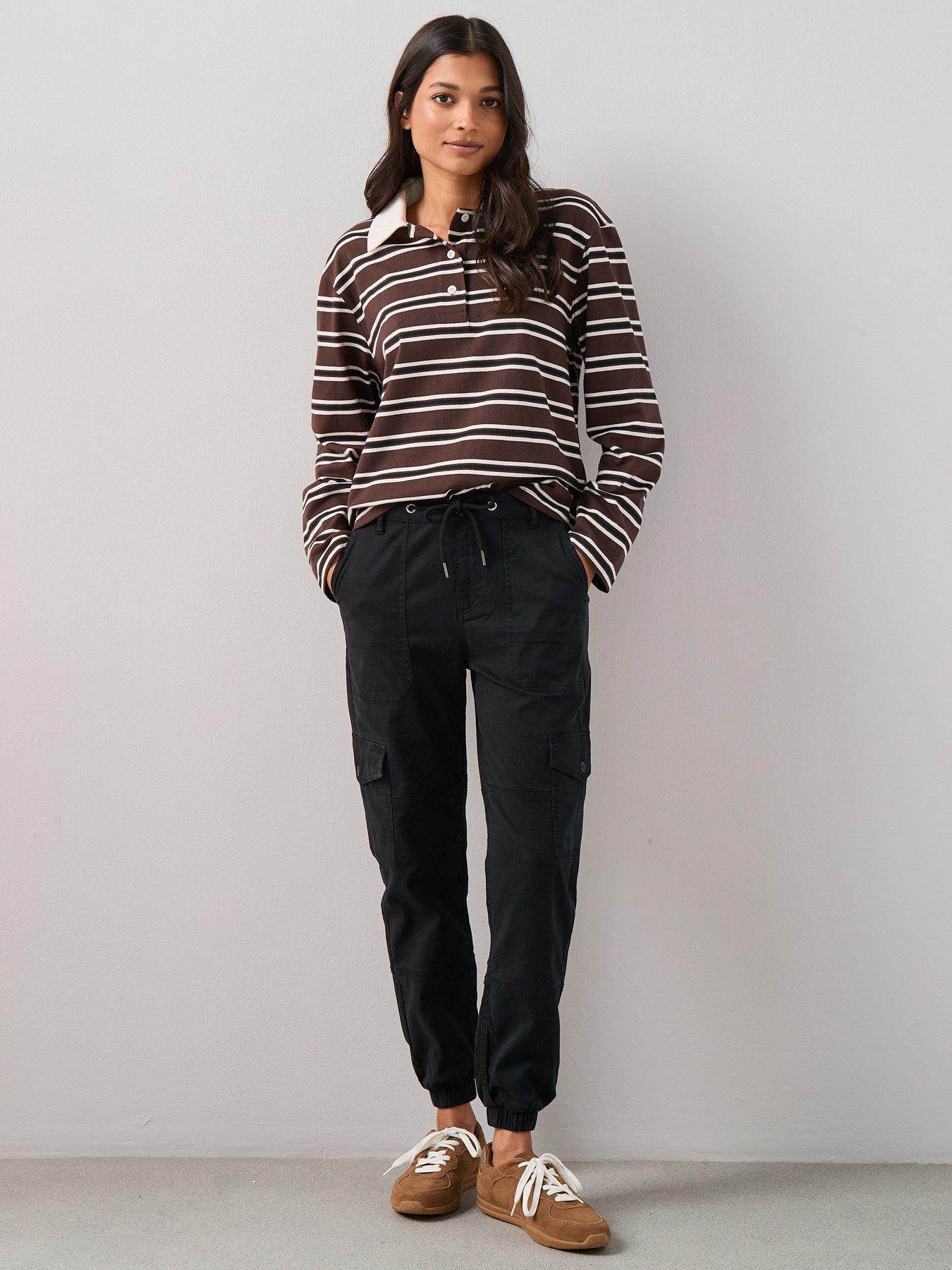  image of the-very-collection-cargo-trouser-black