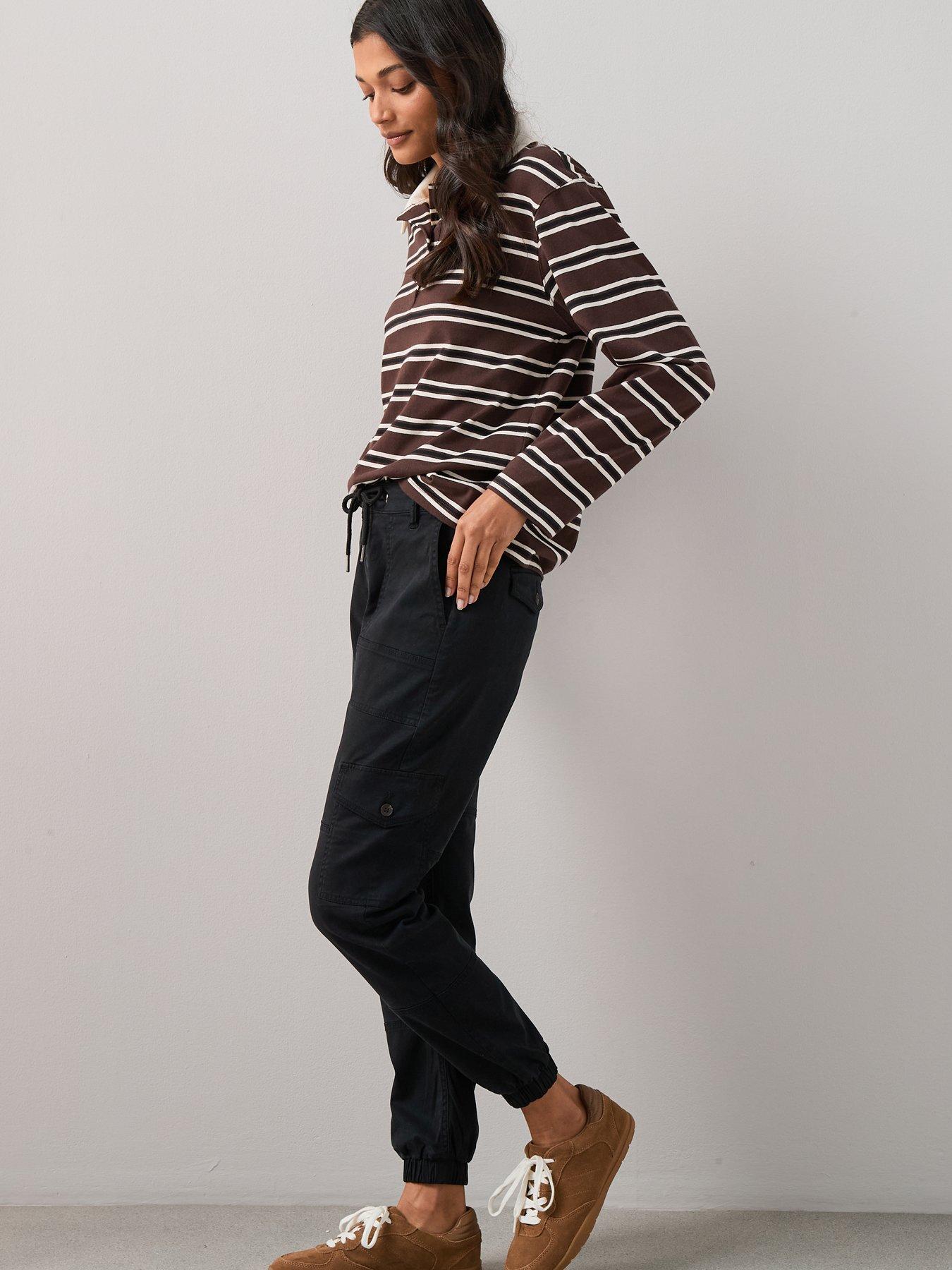  image of the-very-collection-cargo-trouser-black