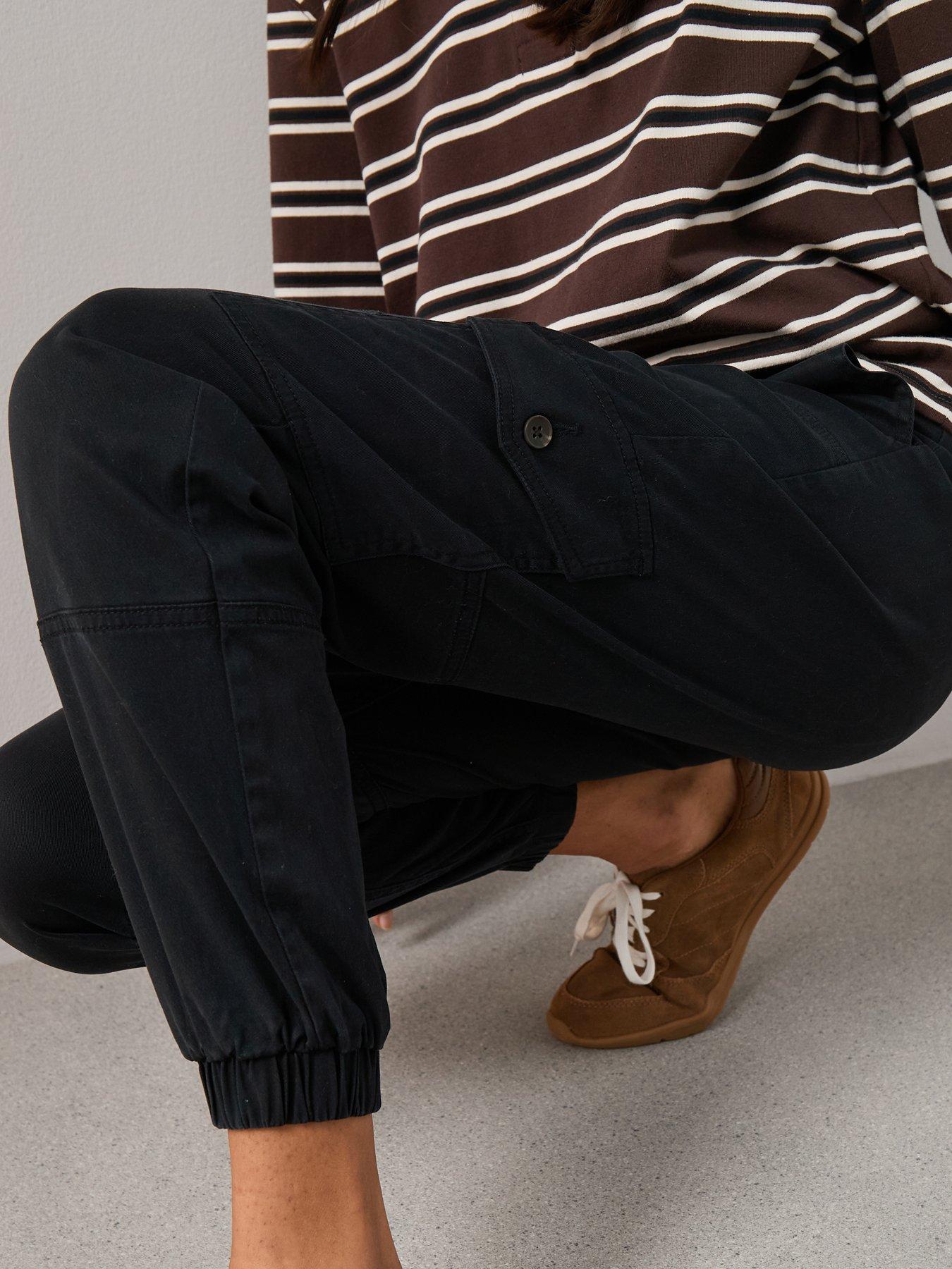  image of the-very-collection-cargo-trouser-black