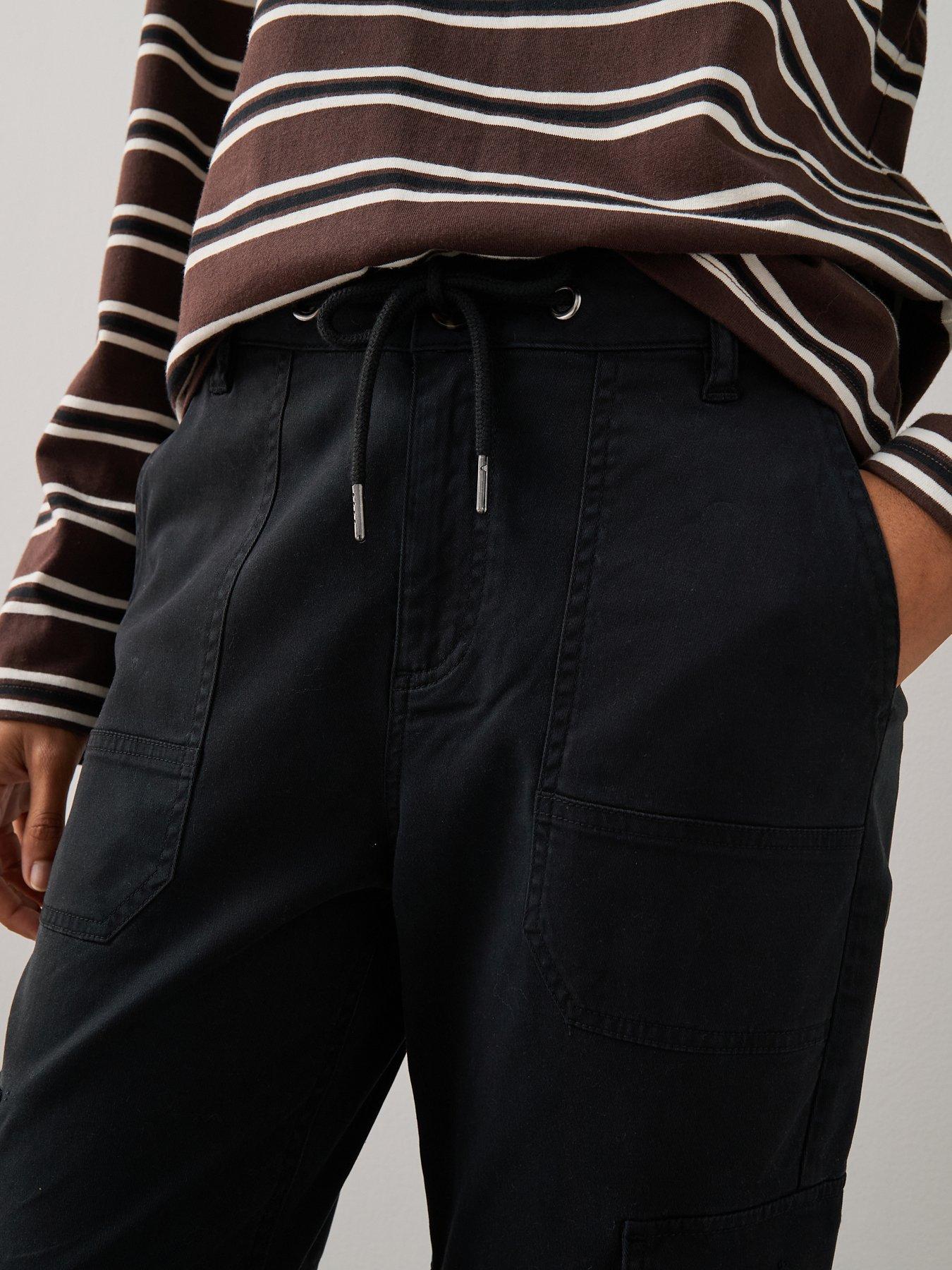 image of the-very-collection-cargo-trouser-black