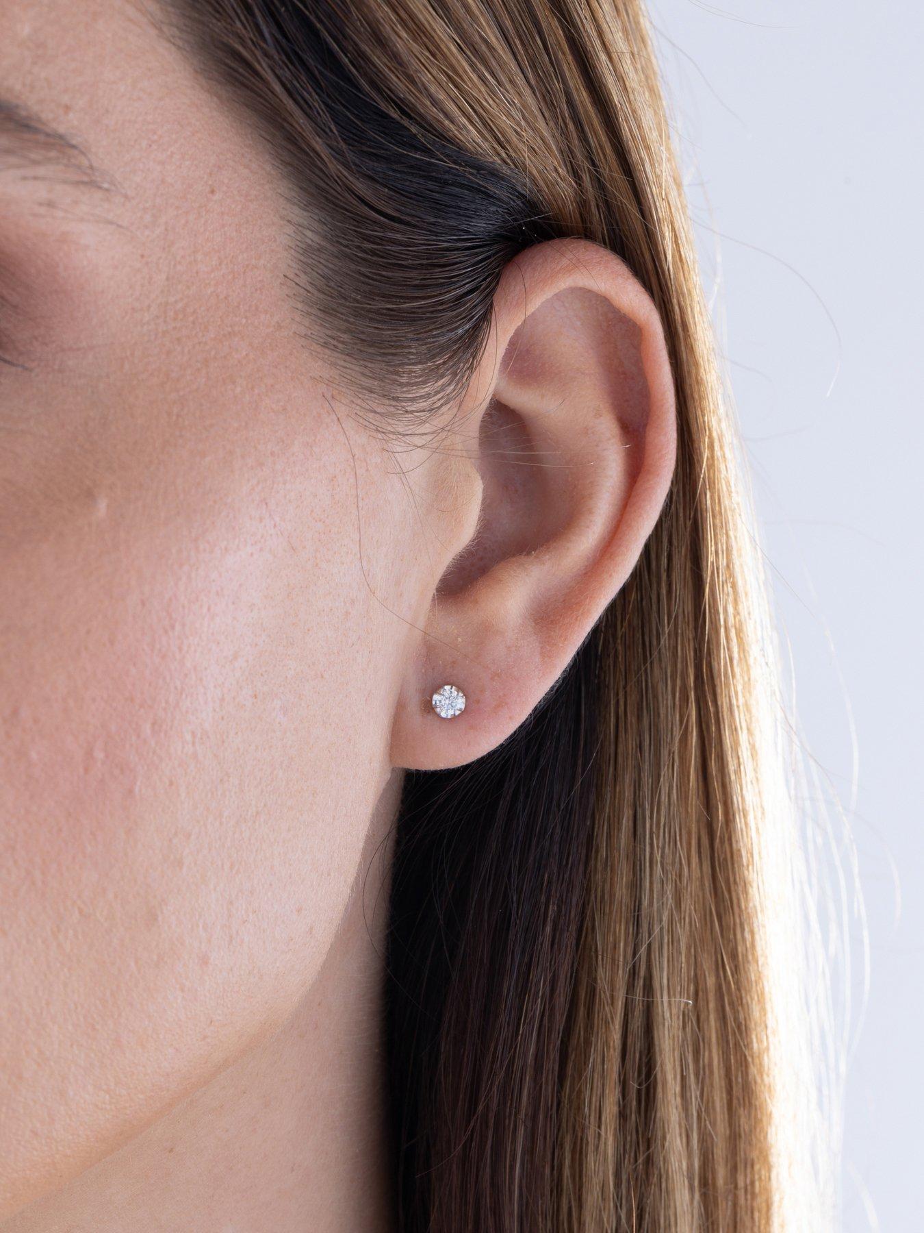 Image 2 of 6 of Love DIAMOND Lab Grown Diamond Stud Earring