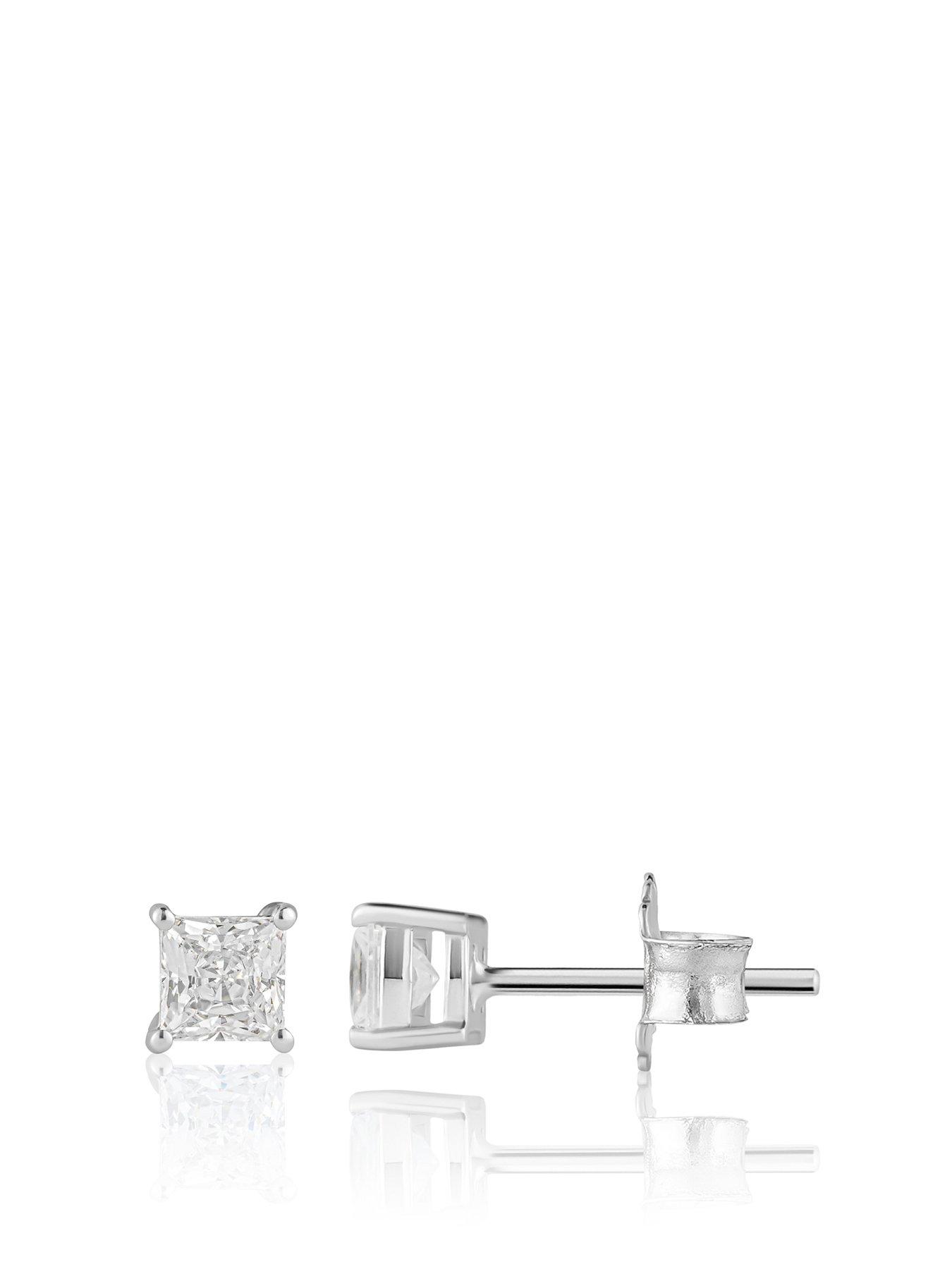Love DIAMOND 9K 0.50ct Lab Grown Diamond Princess  Cut Studs