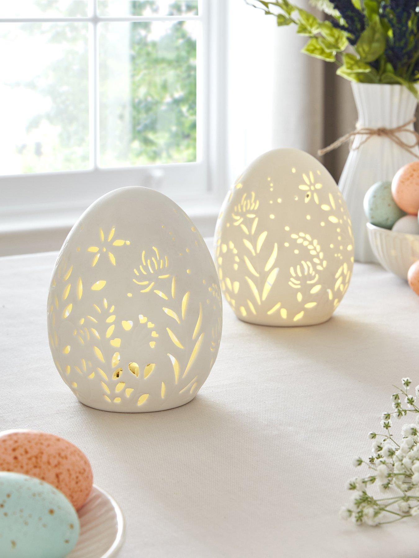  image of the-very-collection-set-of-2-ceramic-light-up-easter-eggs