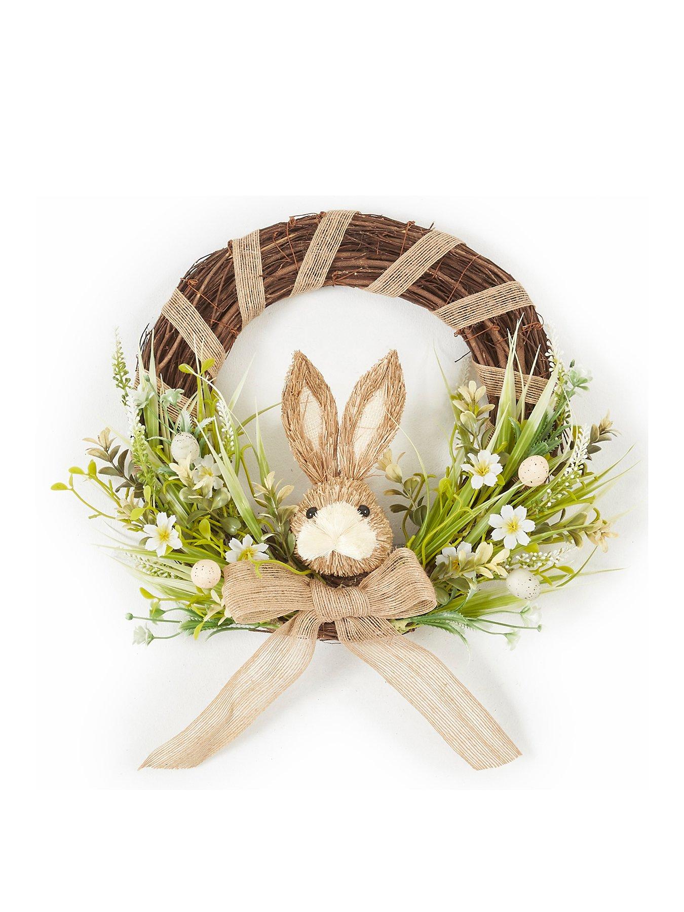 Image 2 of 5 of The Very Collection Bristle Rabbit Easter Wreath