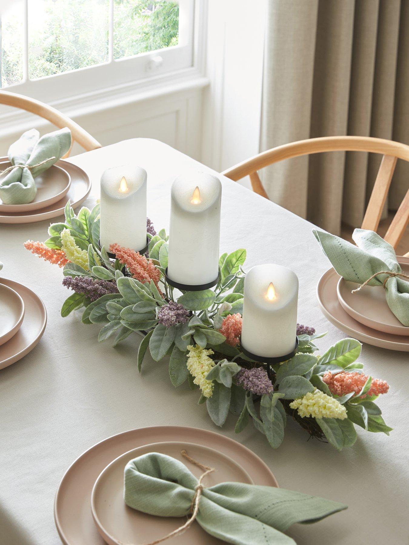 front image of very-home-lambs-ear-spring-table-centre