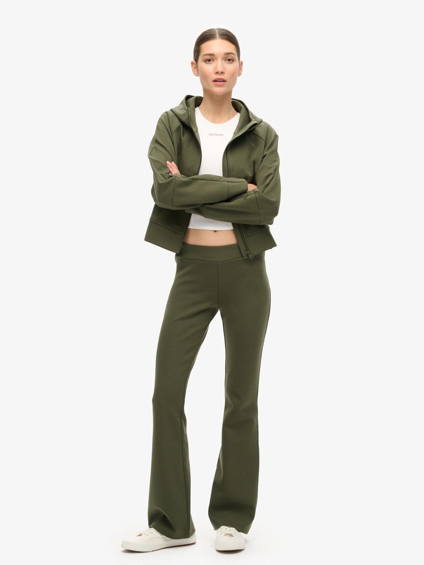 undefined Sport Tech Low Rise Flared Joggers - Khaki