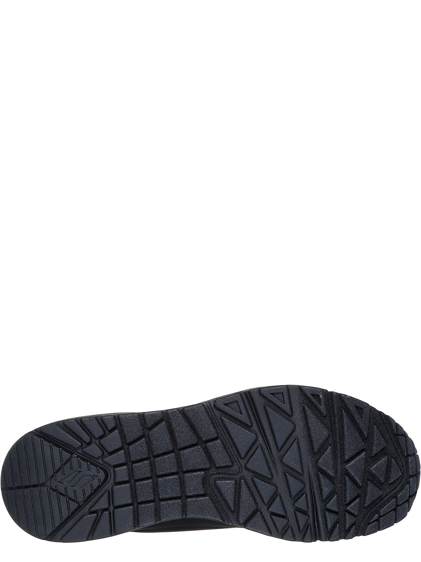  image of skechers-uno-pop-back-suede-trainer-black