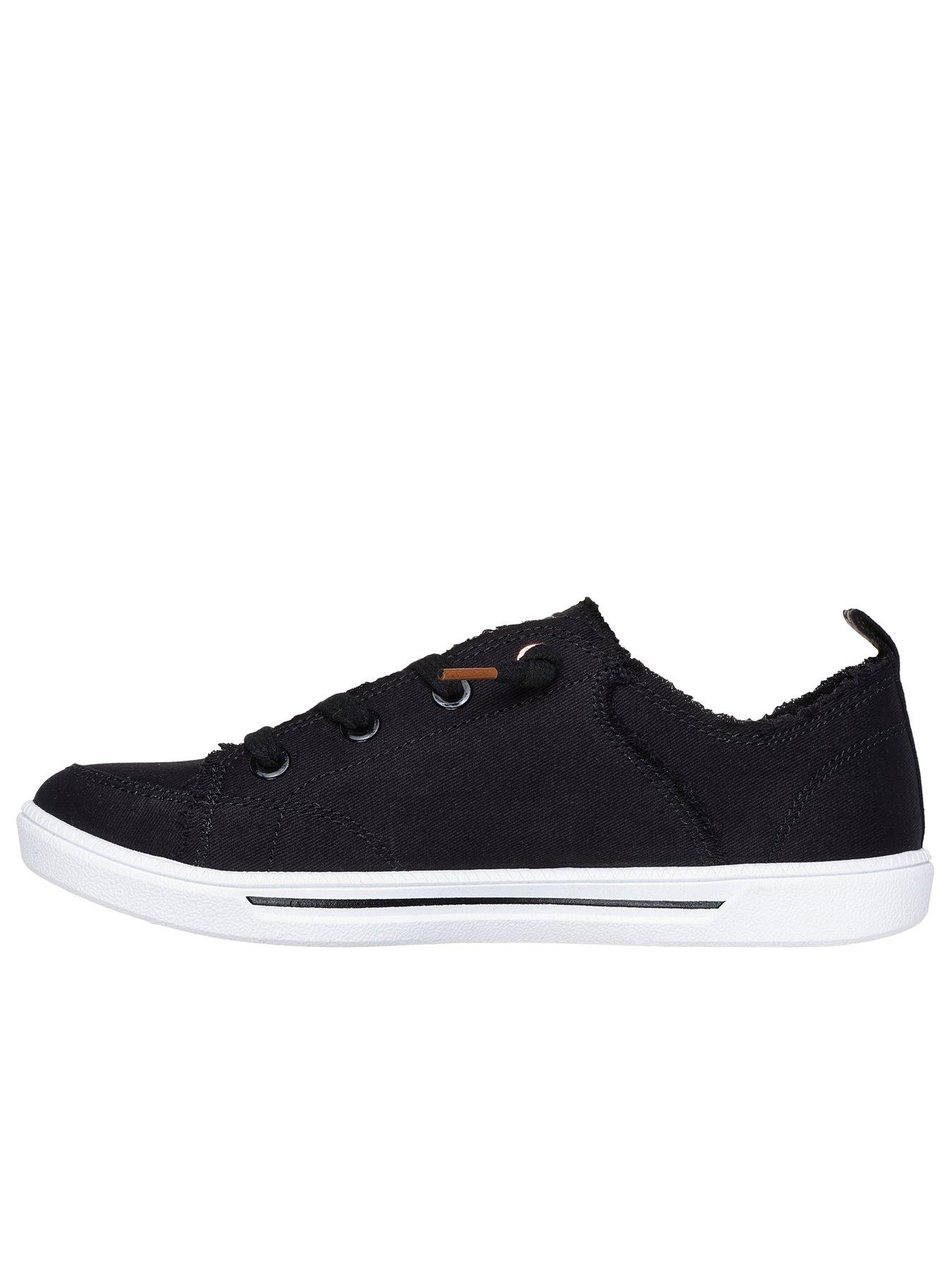  image of skechers-b-cute-20-slip-on-faux-lace-canvas-trainer-black-canvas