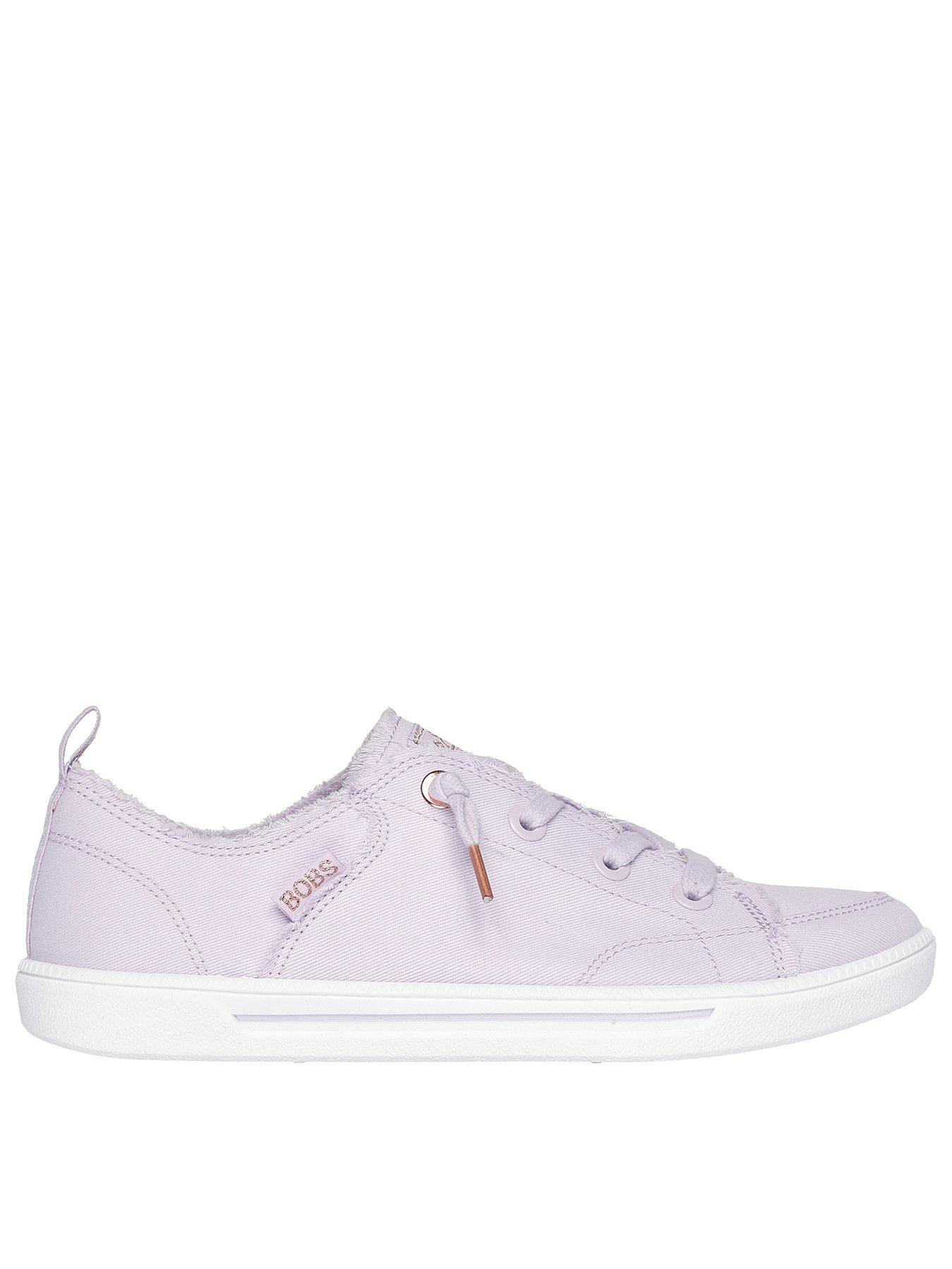 Skechers B Cute 20 Frayed Canvas Deconstructed Faux Lace Slip Ons - Lavender