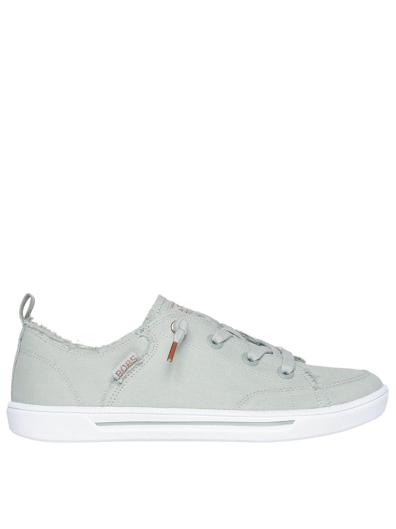 skechers-b-cute-20-frayed-canvas-slip-on-trainer-mint-green