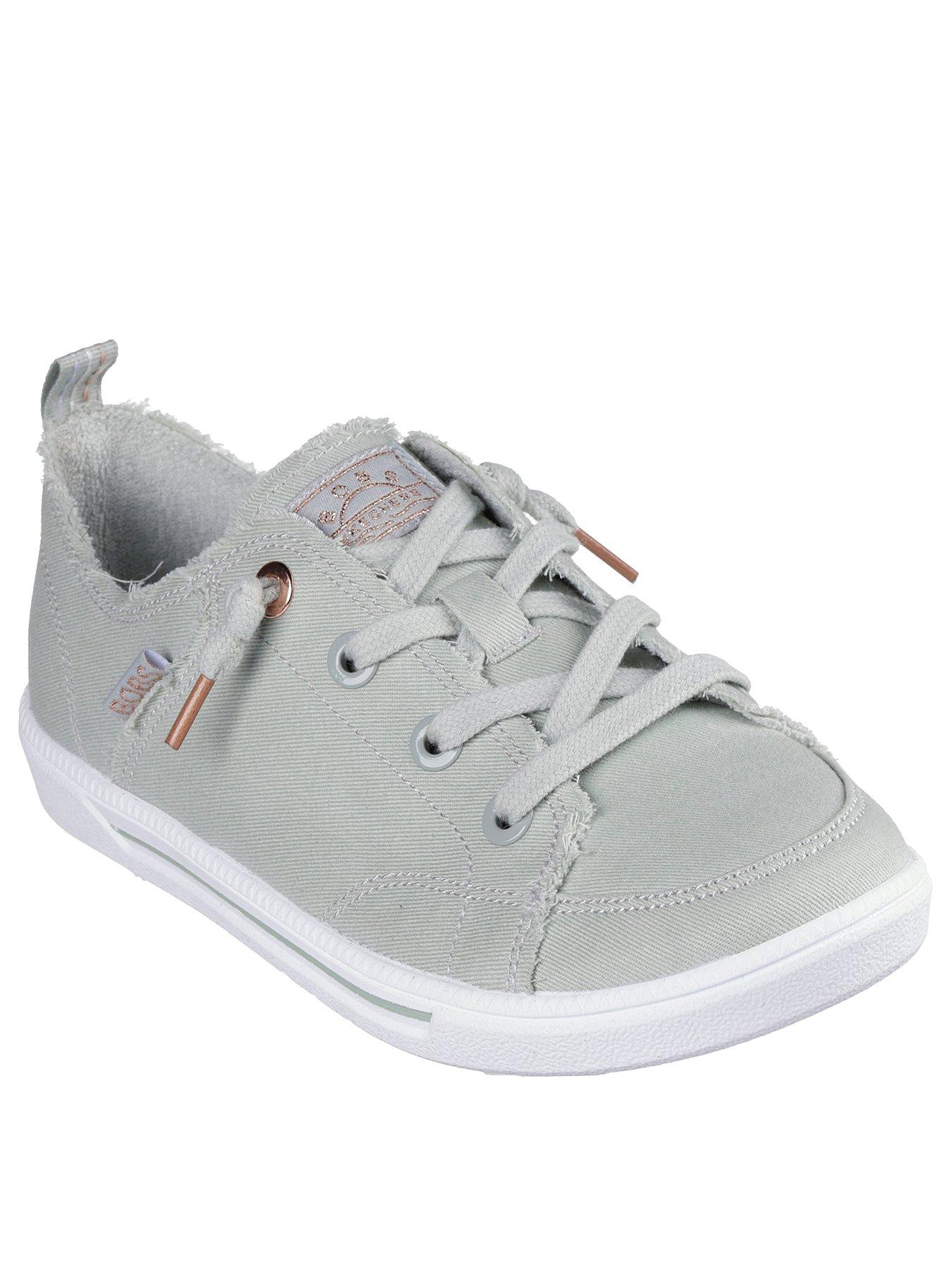 Image 2 of 5 of Skechers B Cute 2.0 Frayed Canvas Slip-On Trainer - Mint Green