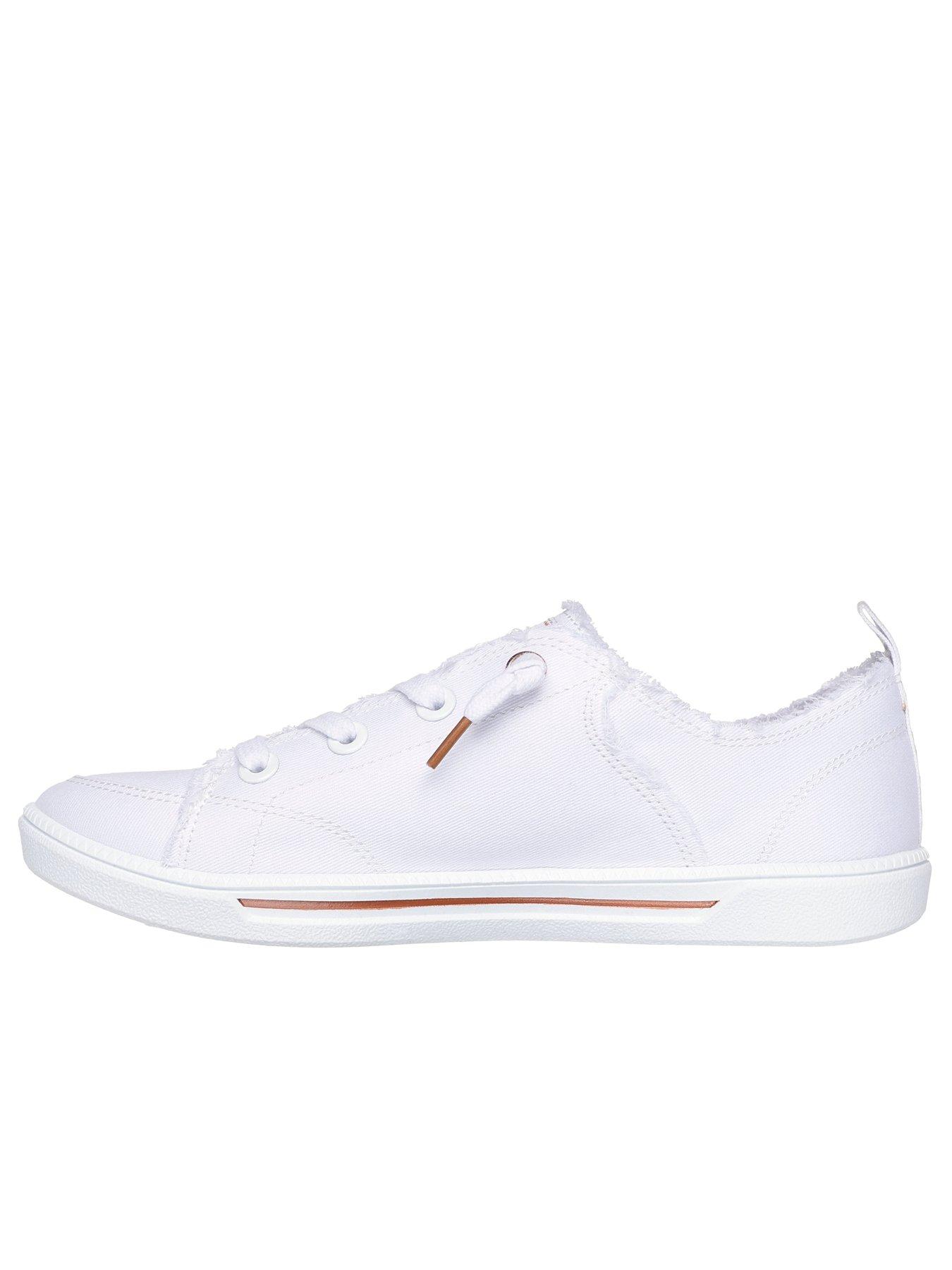  image of skechers-b-cute-20-slip-on-faux-lace-canvas-trainer-white-canvas