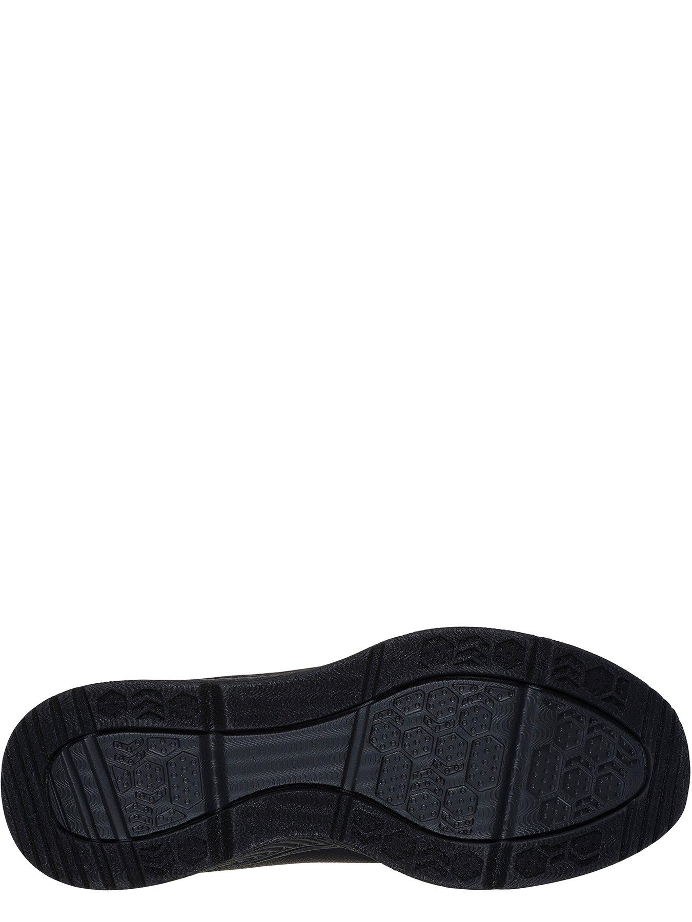  image of skechers-bobs-arch-comfort-pu-speckled-lace-up-trainer-black