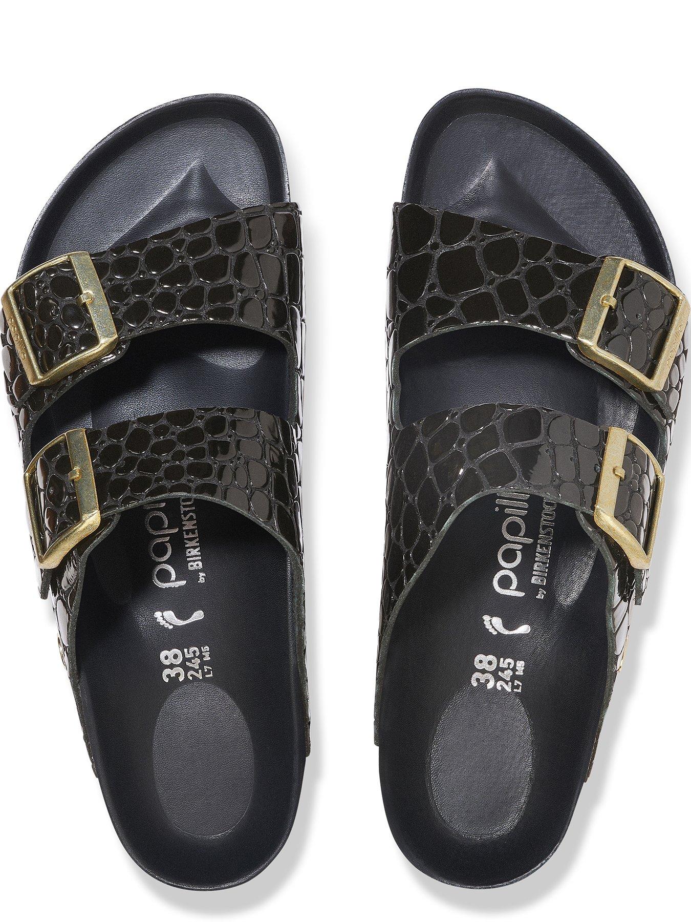 Image 3 of 3 of Birkenstock Arizona Flex Platform Shiny Croc Sandal - Black