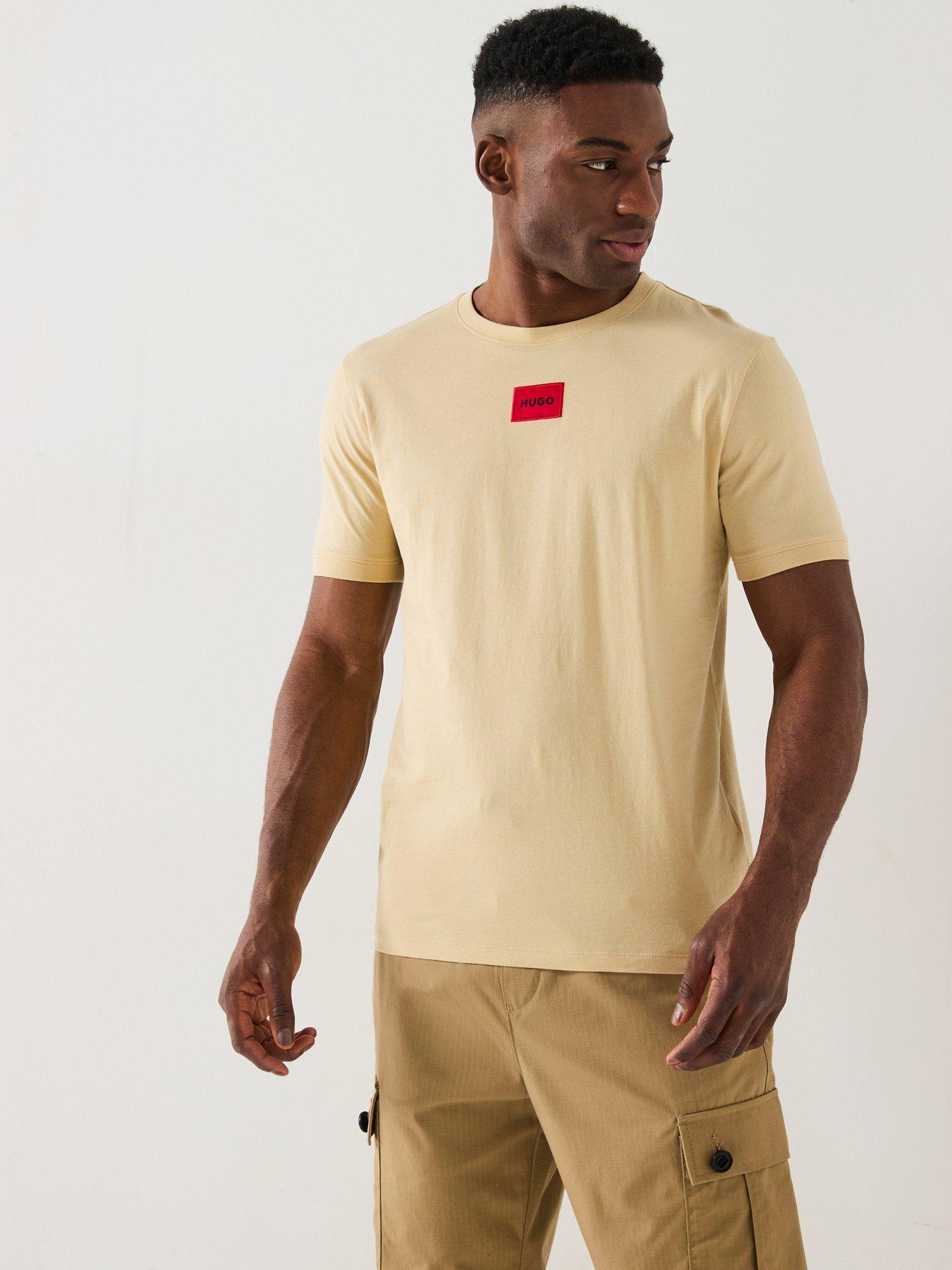 hugo-diragolino212-regular-fit-centre-patch-logo-t-shirt-beige
