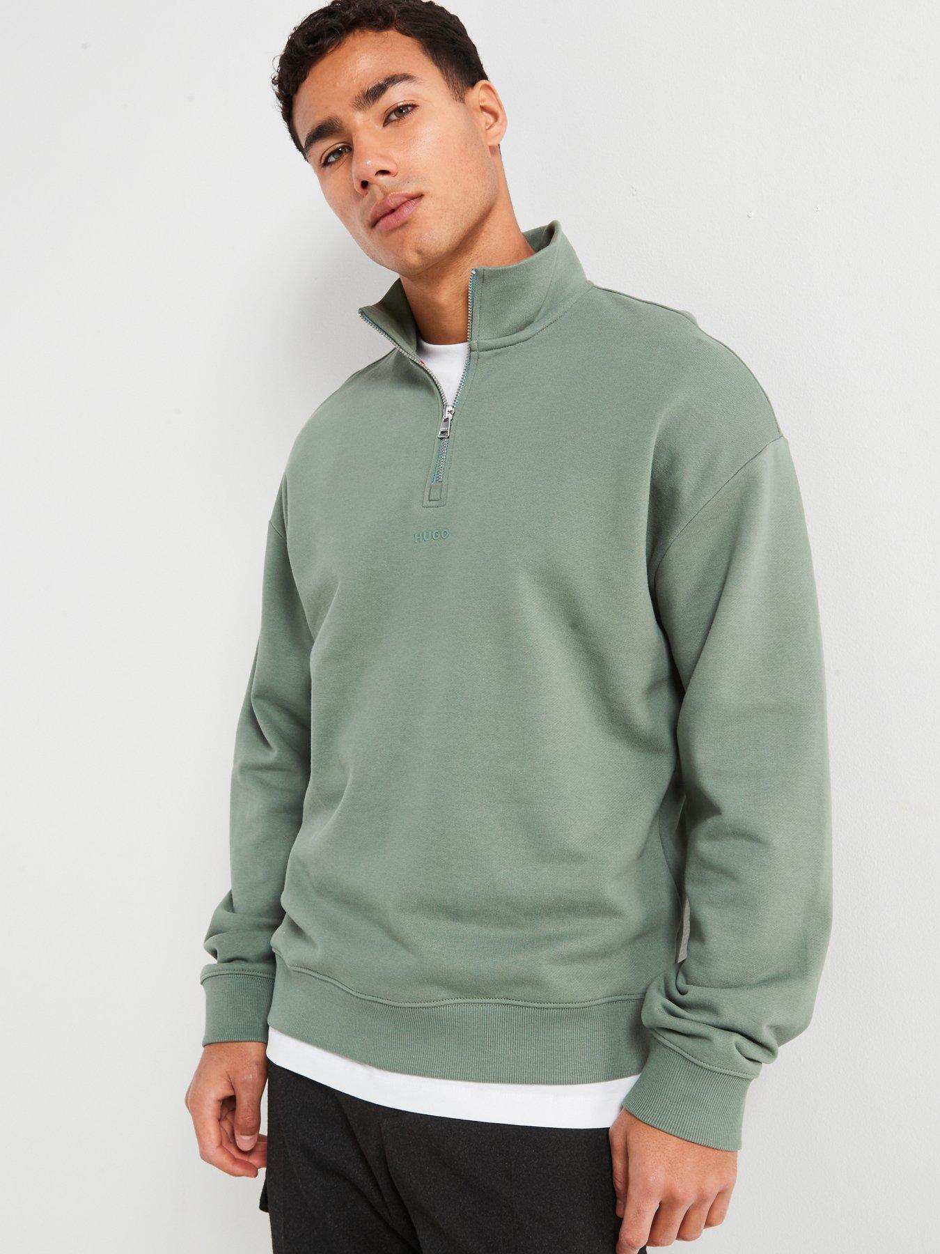 undefined Durty244 Relaxed Fit 1/4 Zip Sweat Top - Green