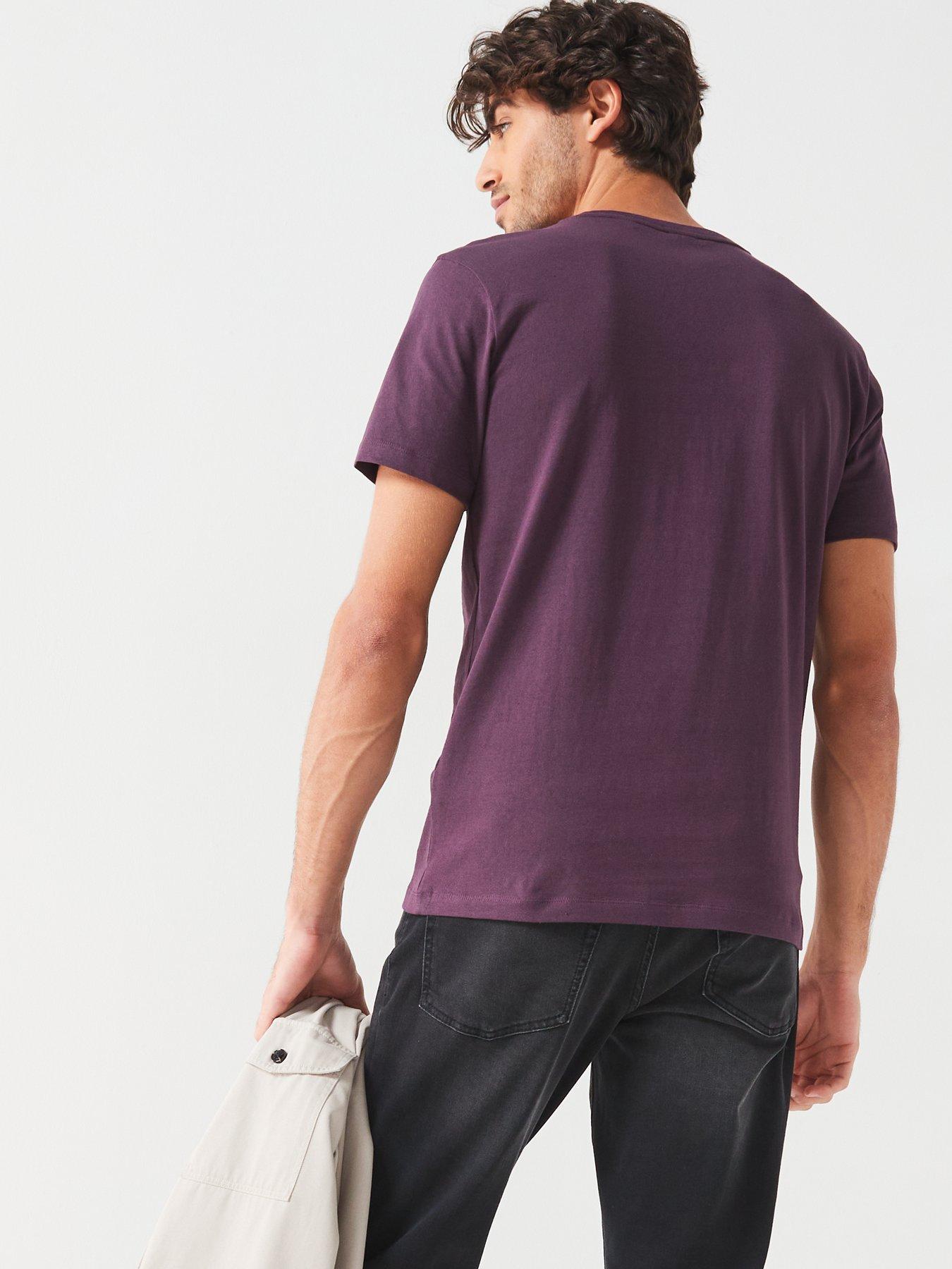  image of boss-tales-relaxed-fit-tonal-patch-logo-t-shirt-purple