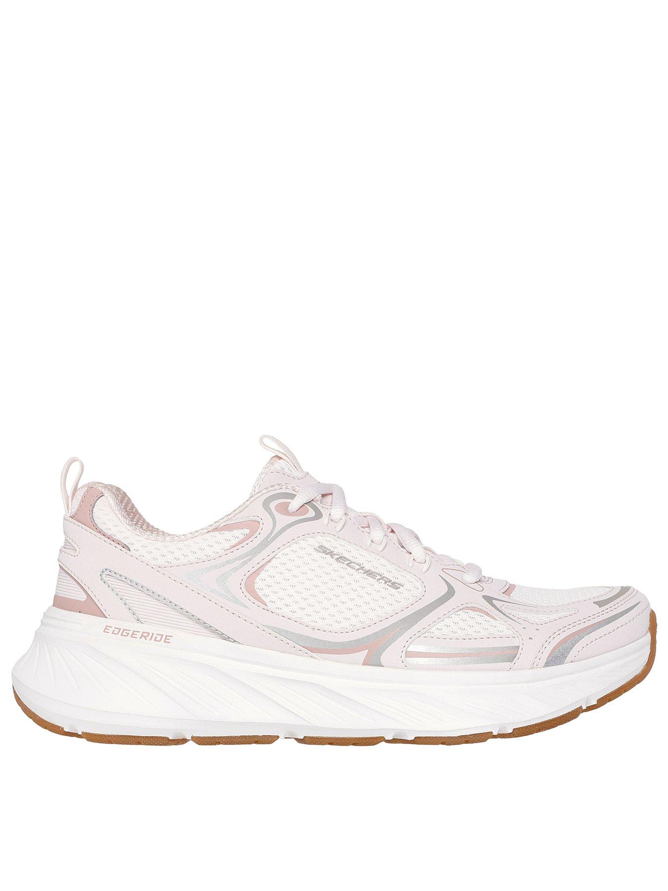  image of skechers-edgeridge-silver-eclipse-duraleather-trainer-pink
