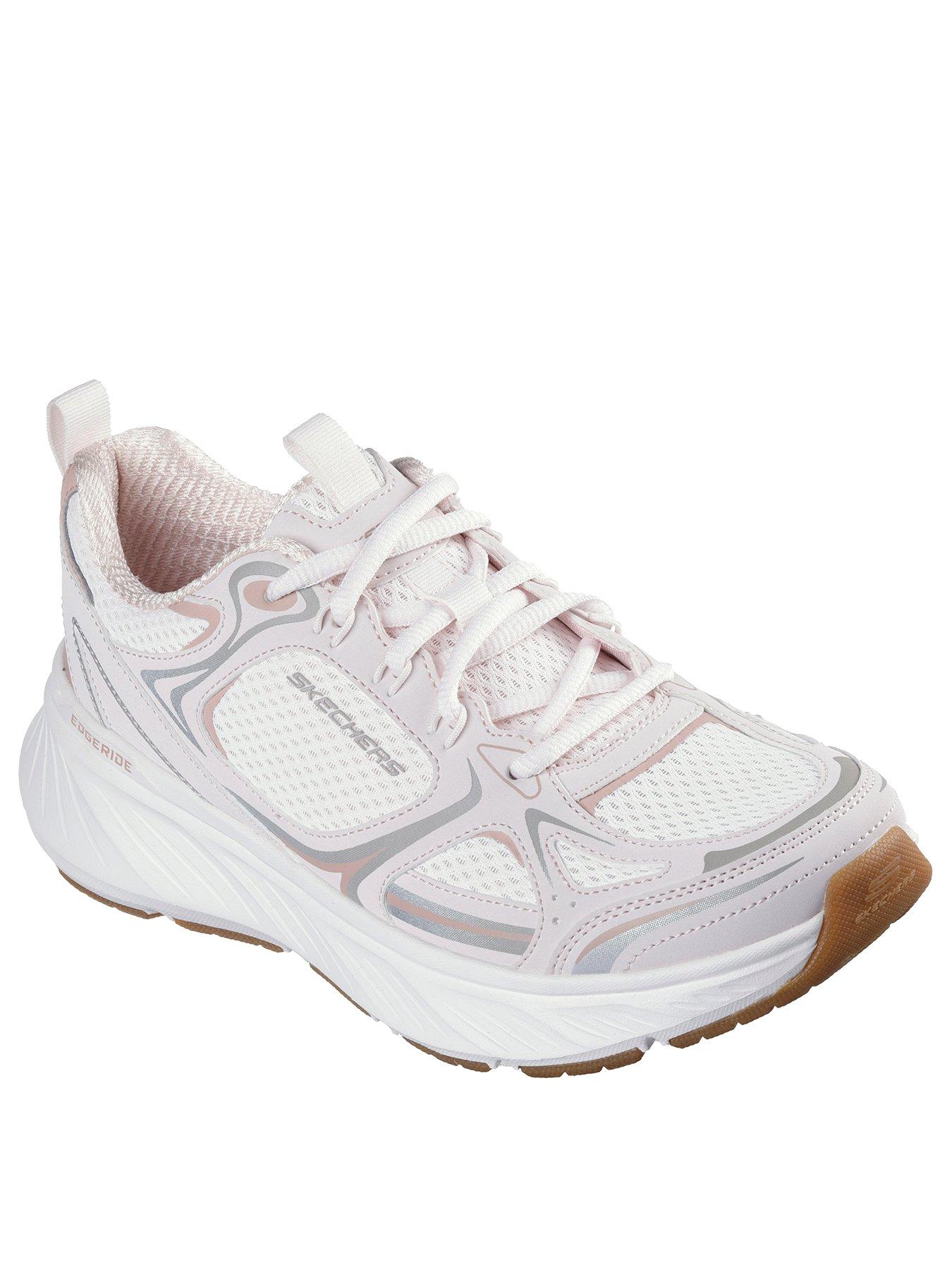  image of skechers-edgeridge-silver-eclipse-duraleather-trainer-pink