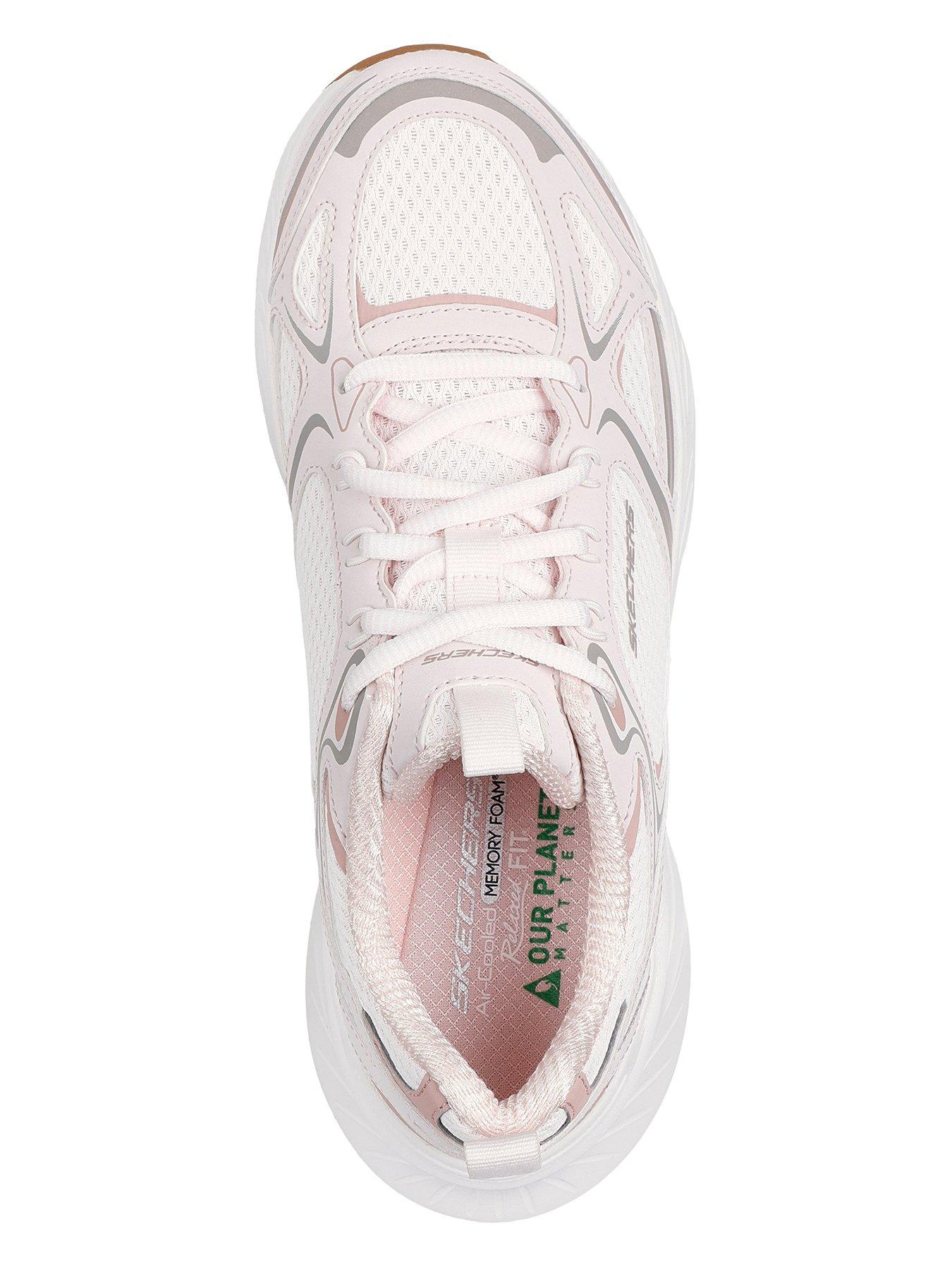  image of skechers-edgeridge-silver-eclipse-duraleather-trainer-pink
