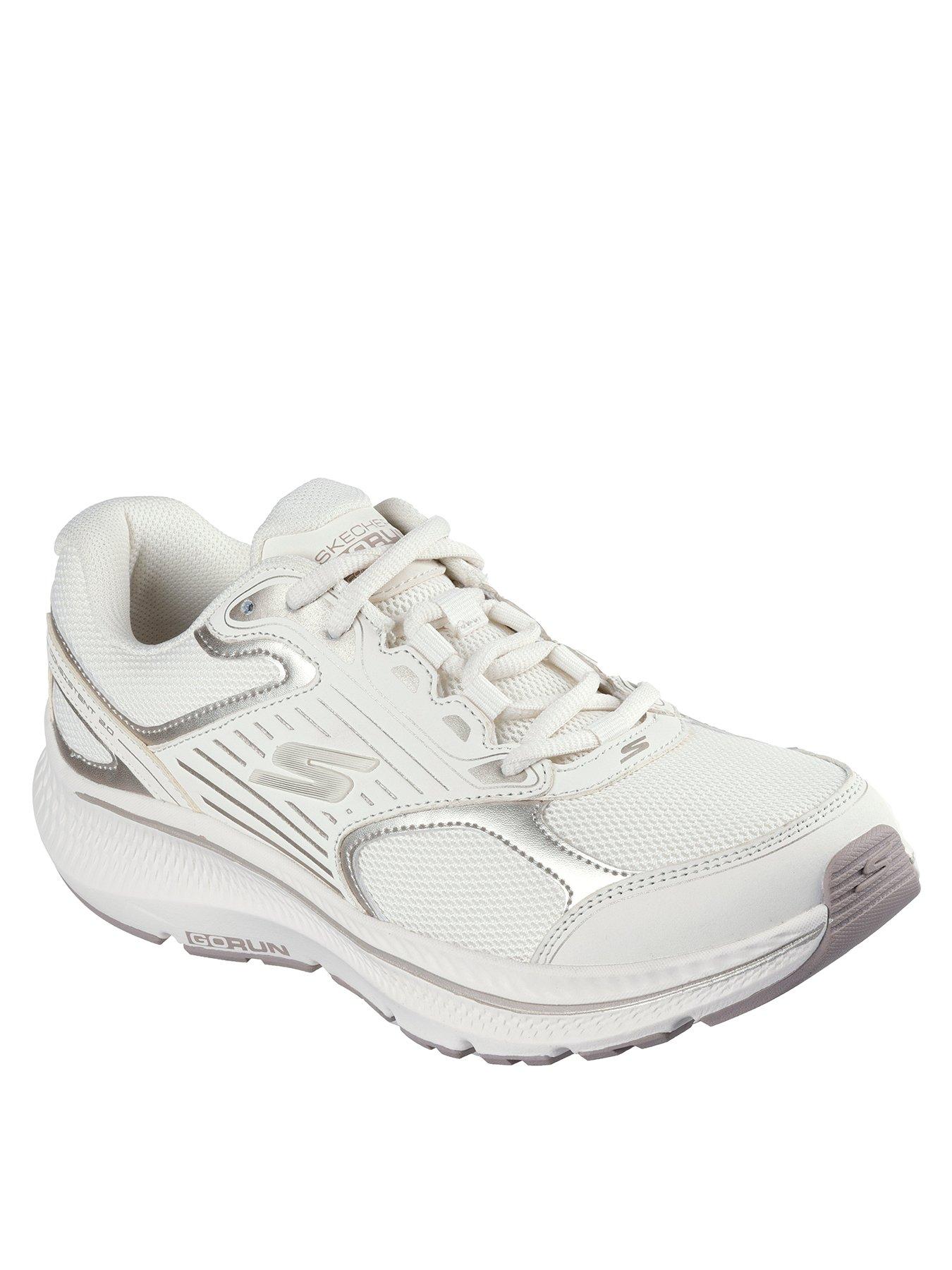  image of skechers-go-run-consistent-20-leather-overlay-lace-up-w-athletic-mesh-natural-leathergold-trim