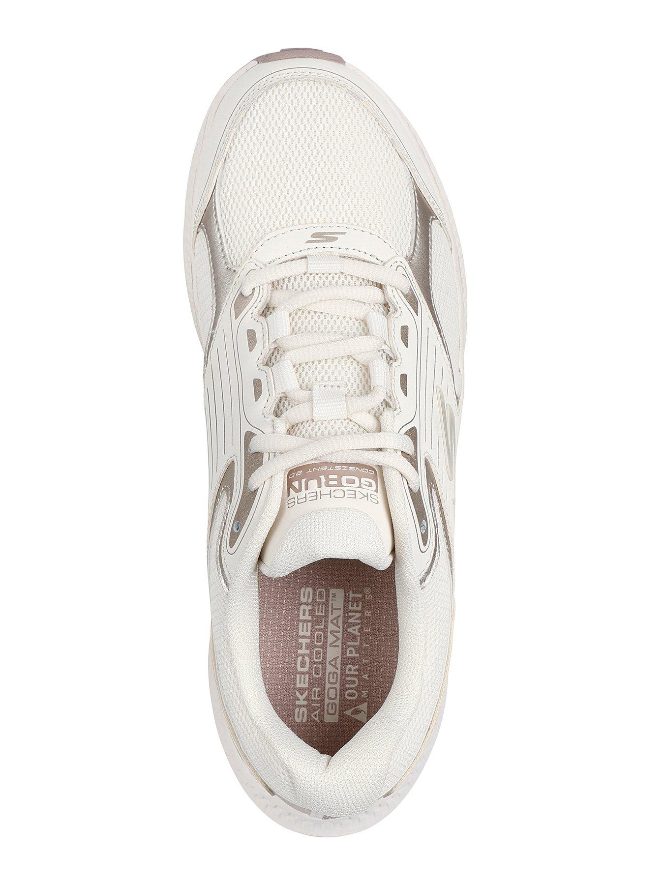  image of skechers-go-run-consistent-20-leather-overlay-lace-up-w-athletic-mesh-natural-leathergold-trim