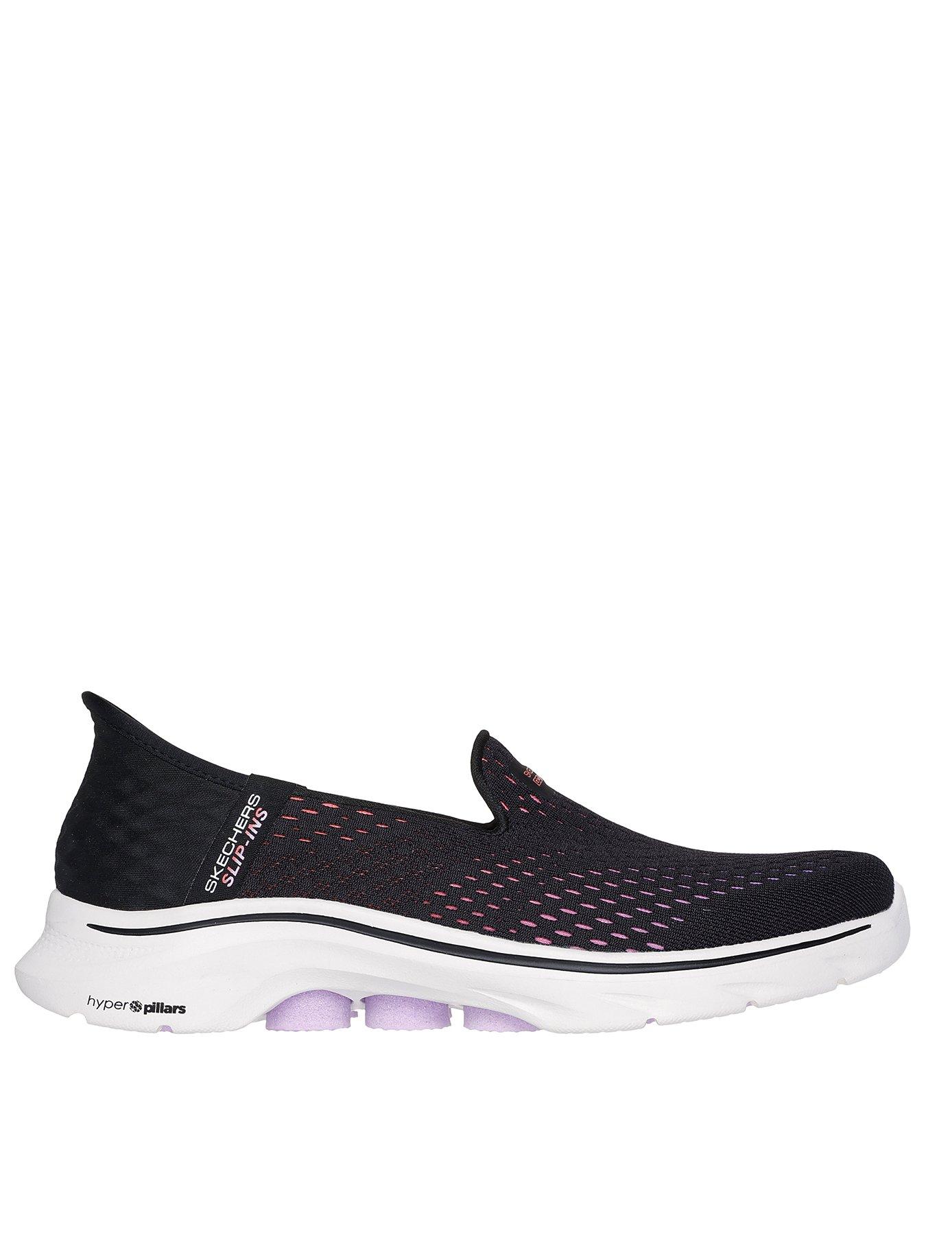  image of skechers-go-walk-7-slip-on-ombre-mesh-trainer-black