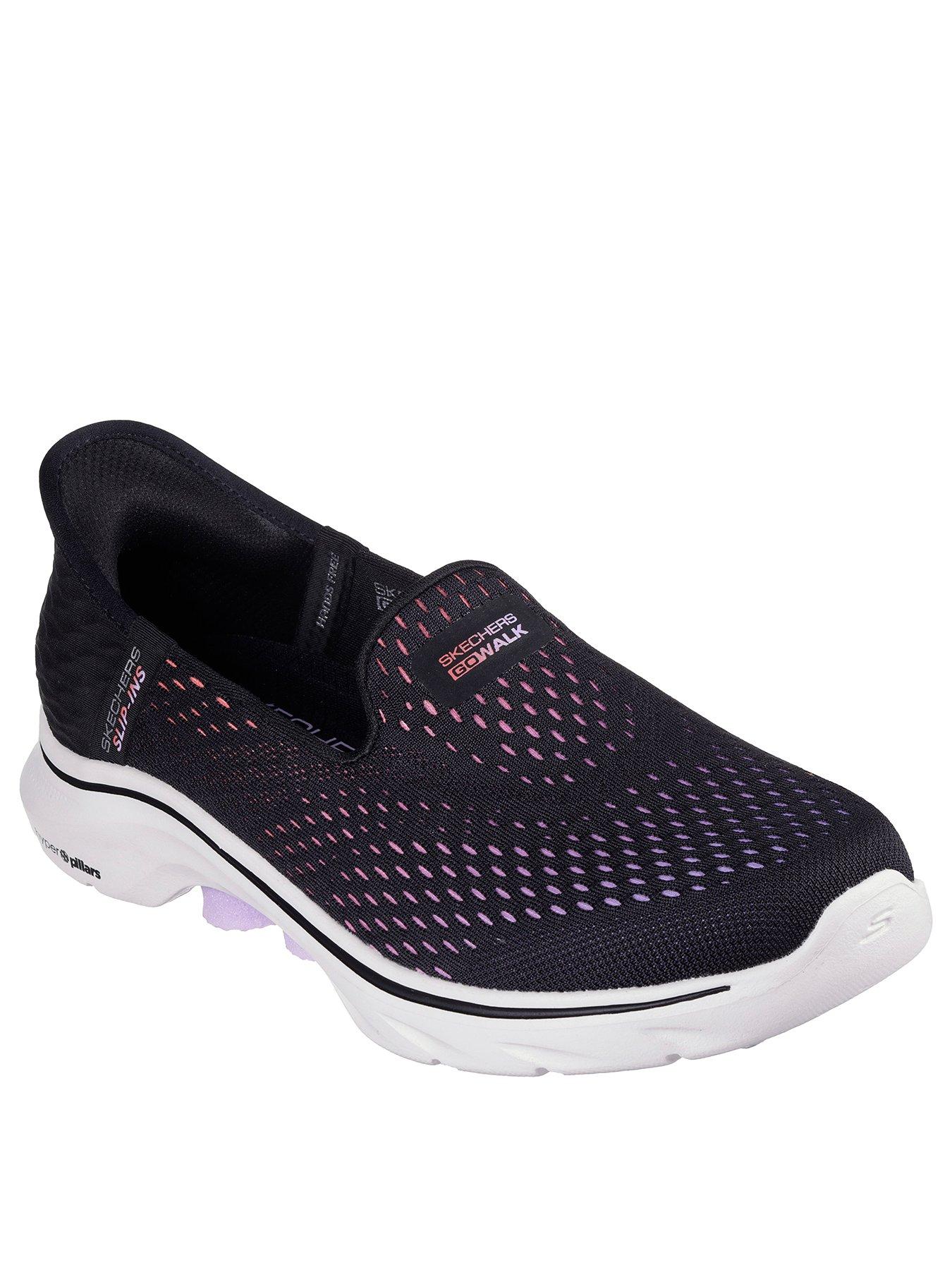  image of skechers-go-walk-7-slip-on-ombre-mesh-trainer-black