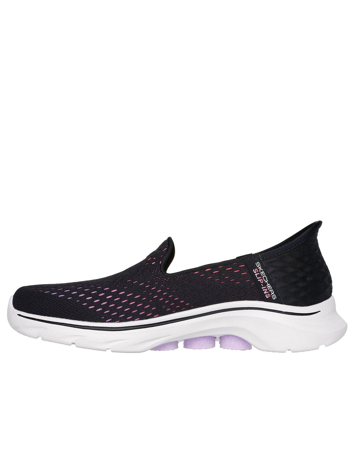  image of skechers-go-walk-7-slip-on-ombre-mesh-trainer-black