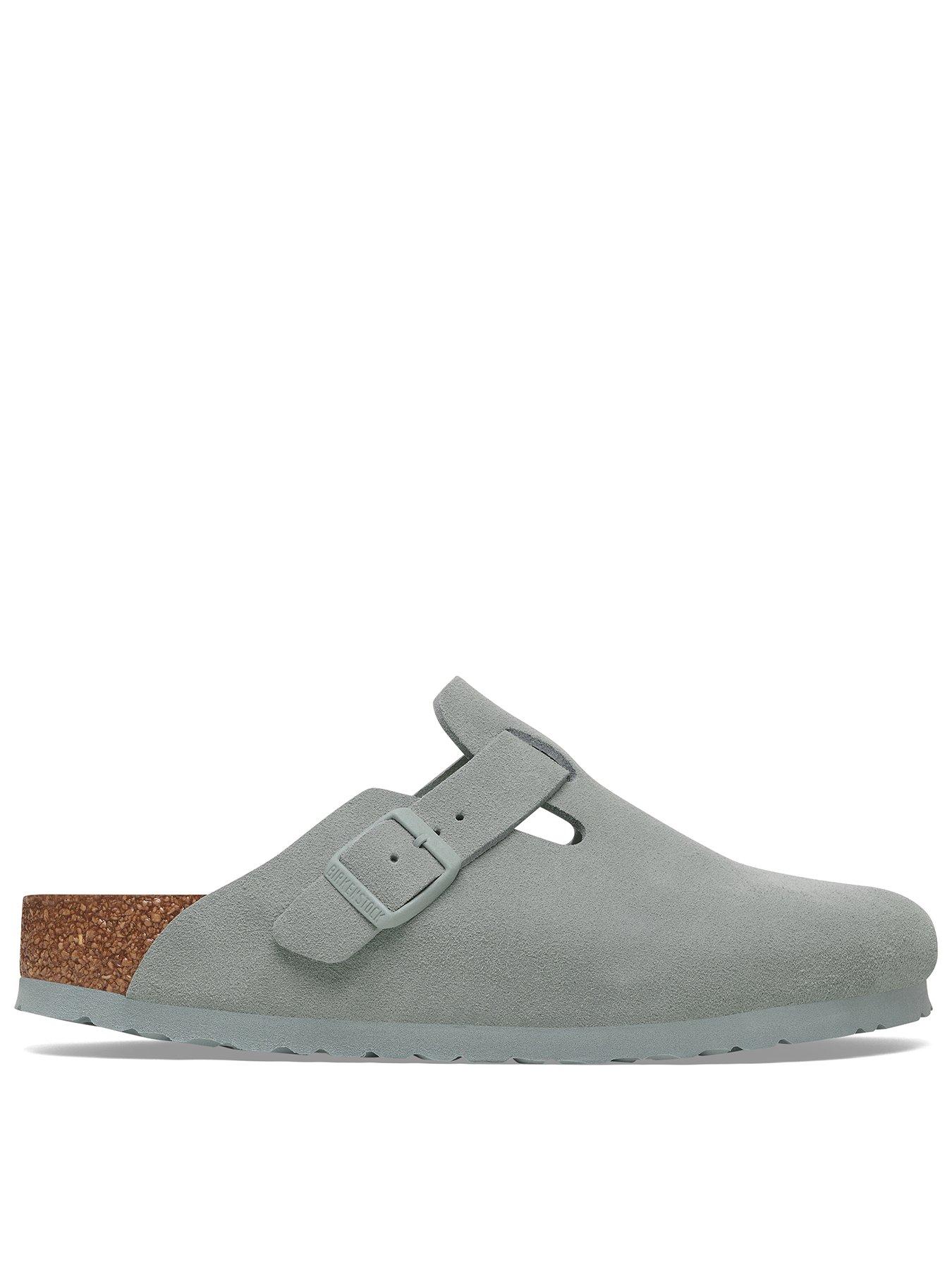  image of birkenstock-boston-suede-clogs-sage-green