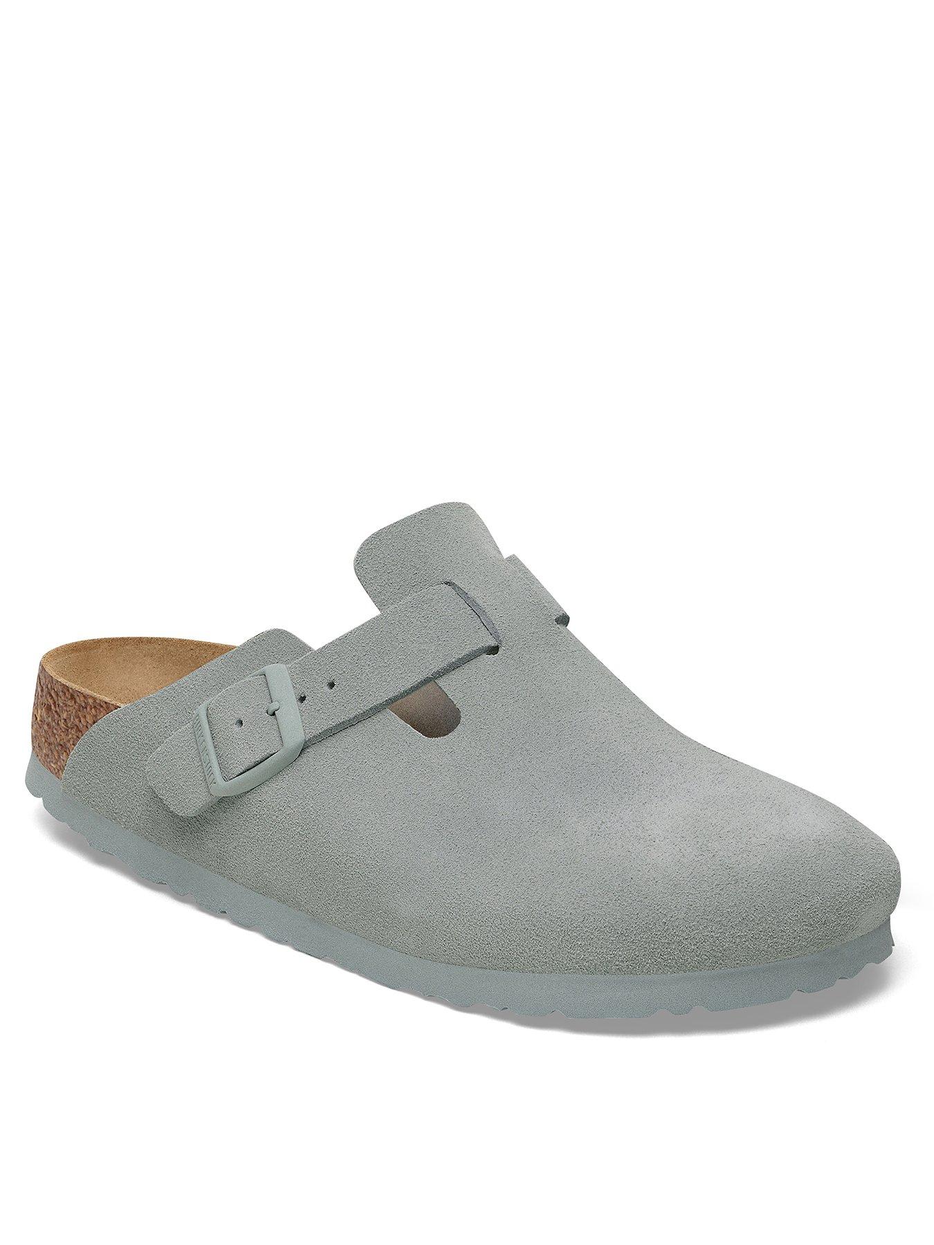 Birkenstock Boston Suede Clogs - Pure Sage