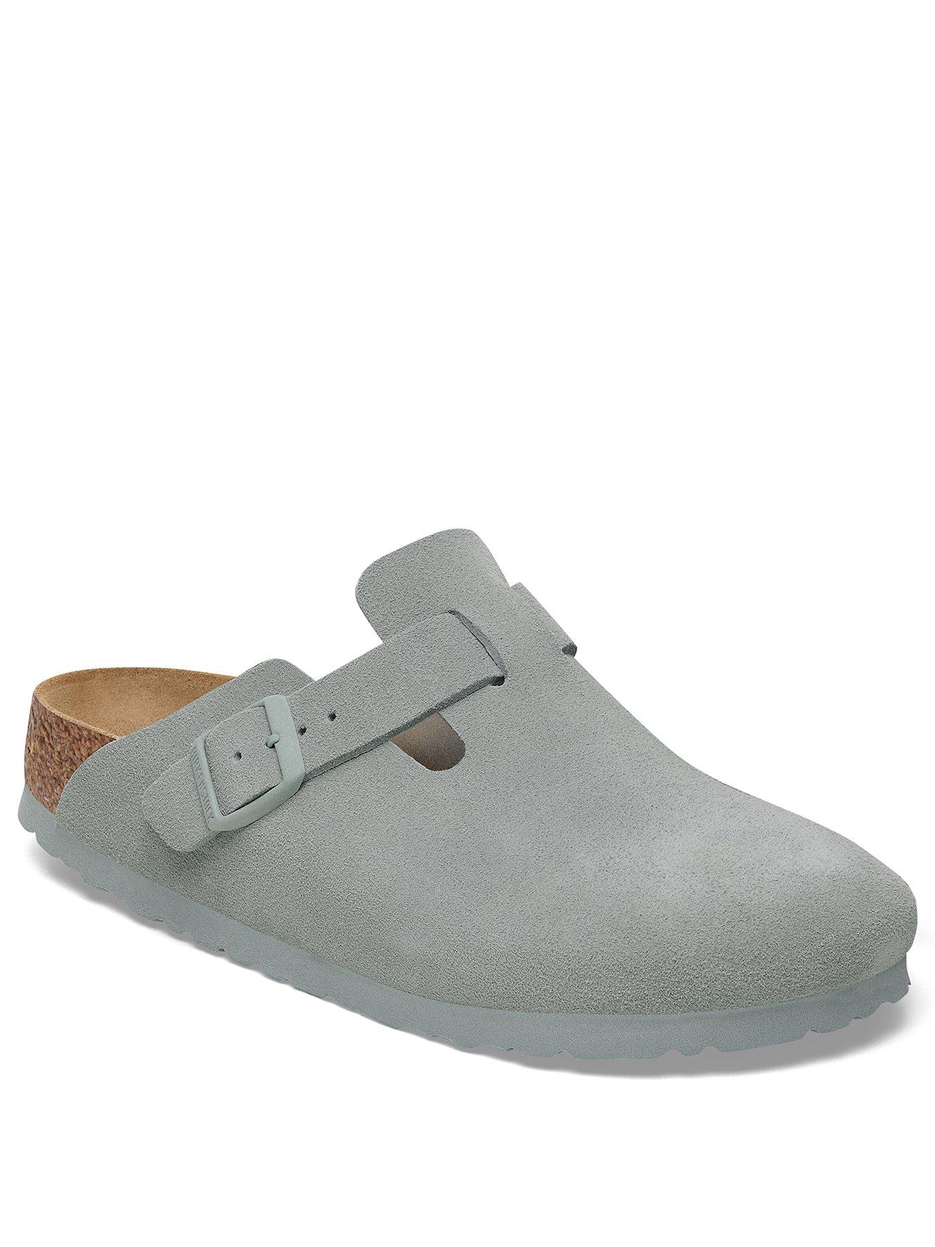  image of birkenstock-boston-suede-clogs-sage-green
