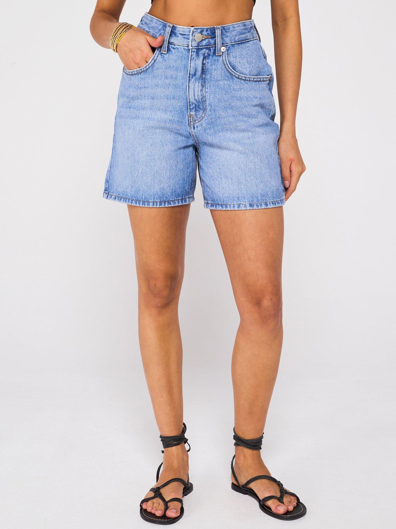  image of v-by-very-denim-bermuda-shorts-mid-wash