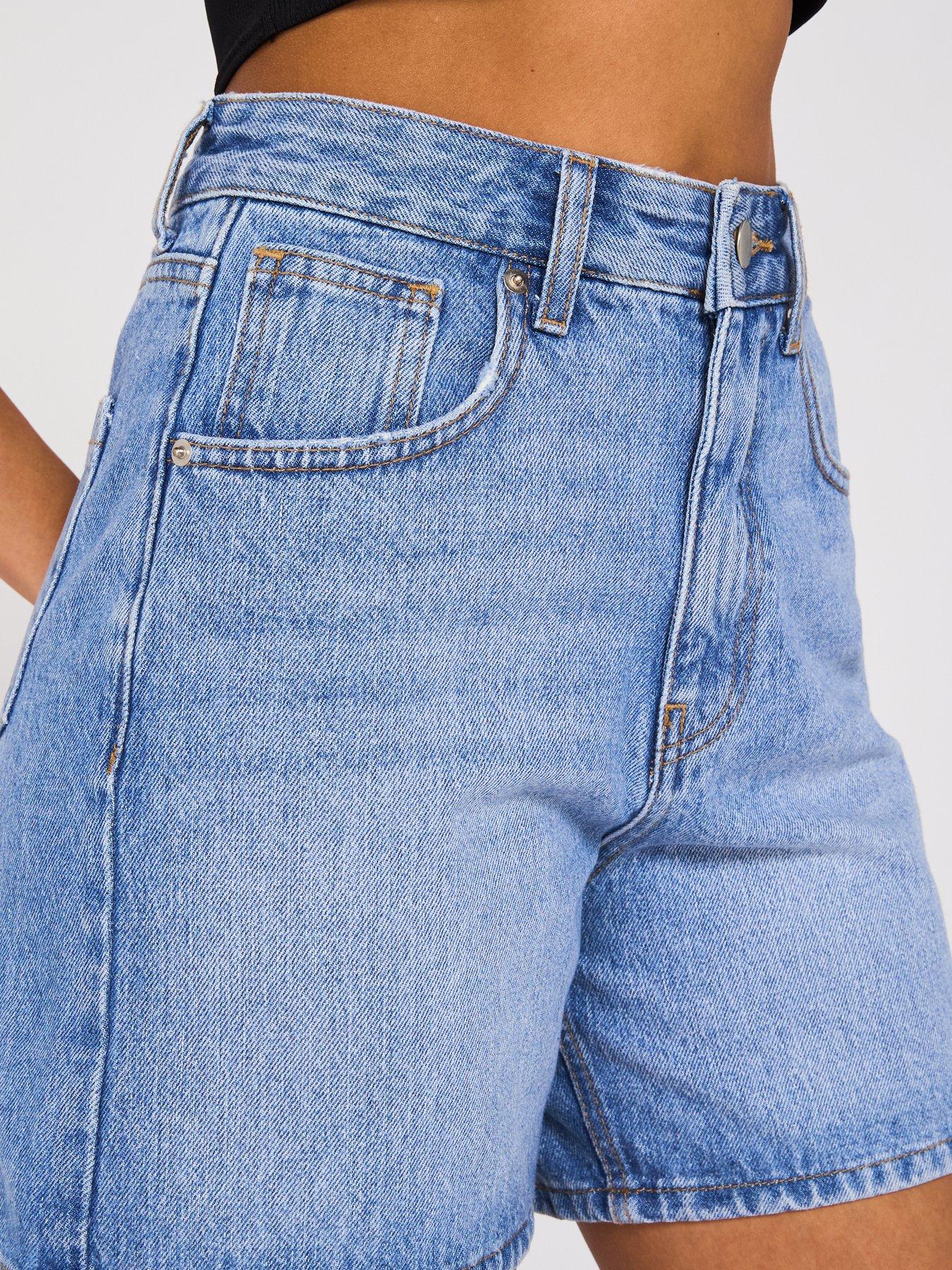  image of v-by-very-denim-bermuda-shorts-mid-wash