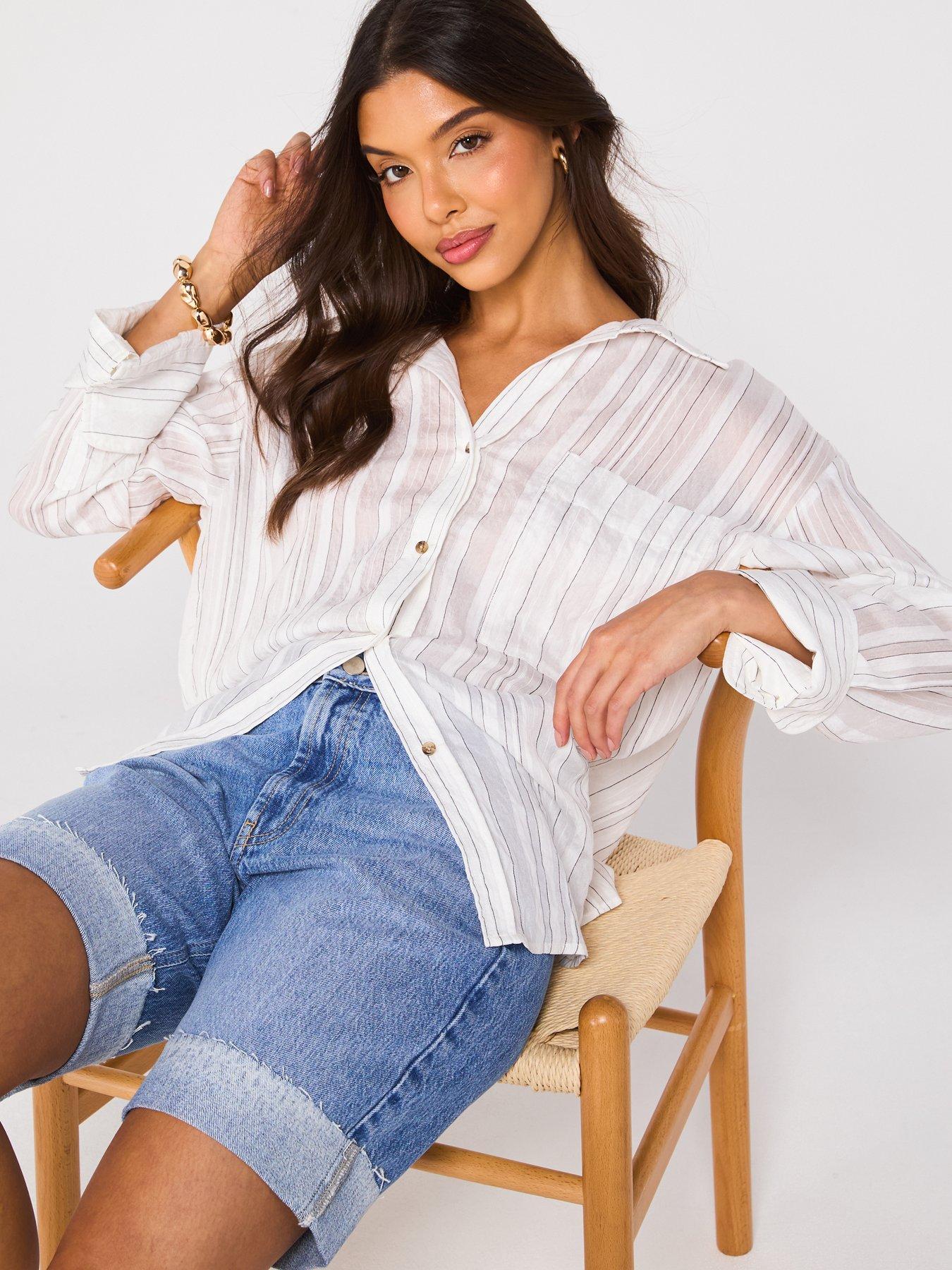  image of v-by-very-boyfriend-denim-shorts-mid-wash