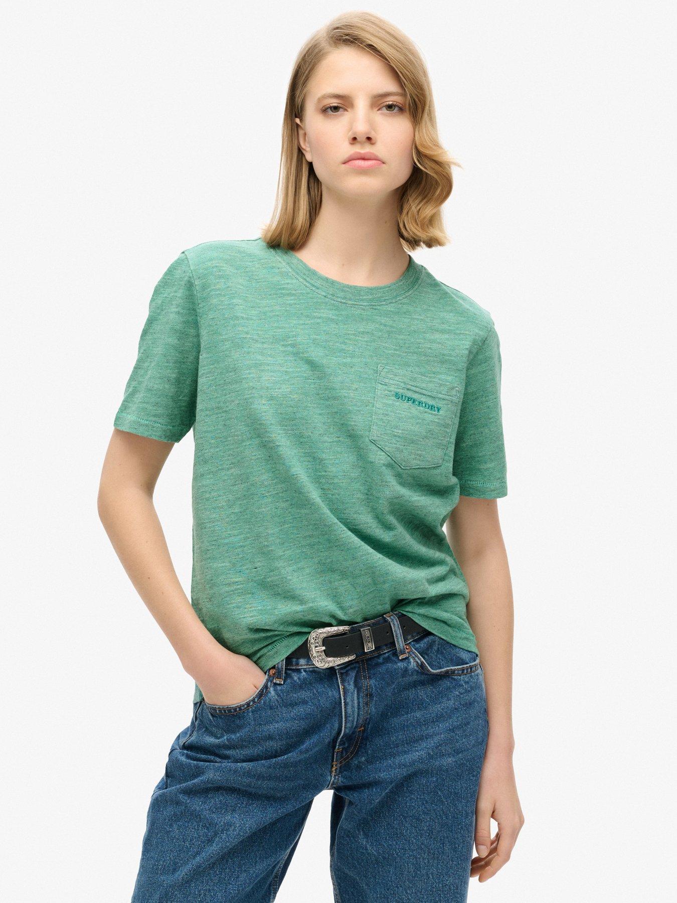 undefined Essential Logo Overdyed T-Shirt - Green