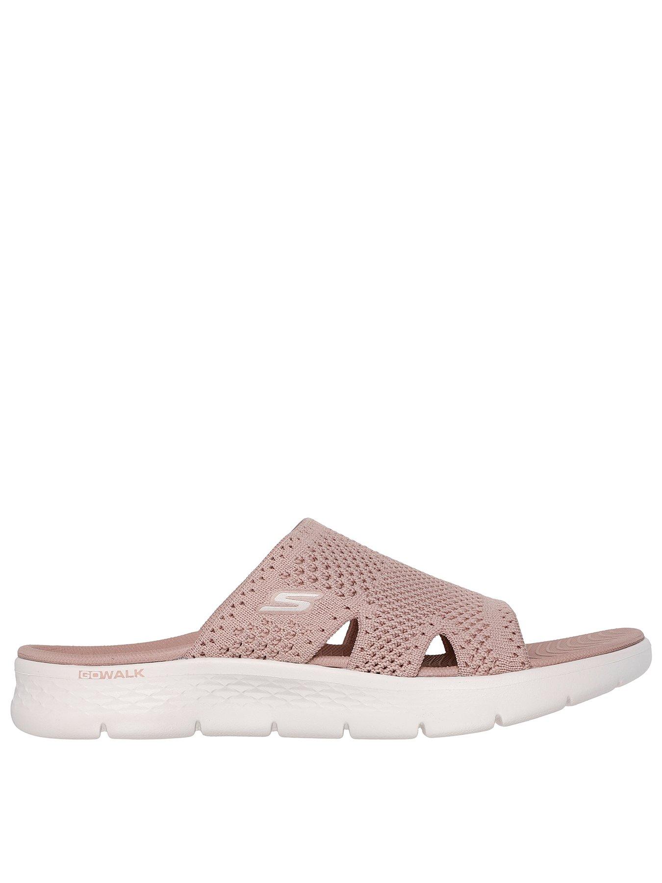 skechers-go-walk-flex-textured-knit-sandal-pink