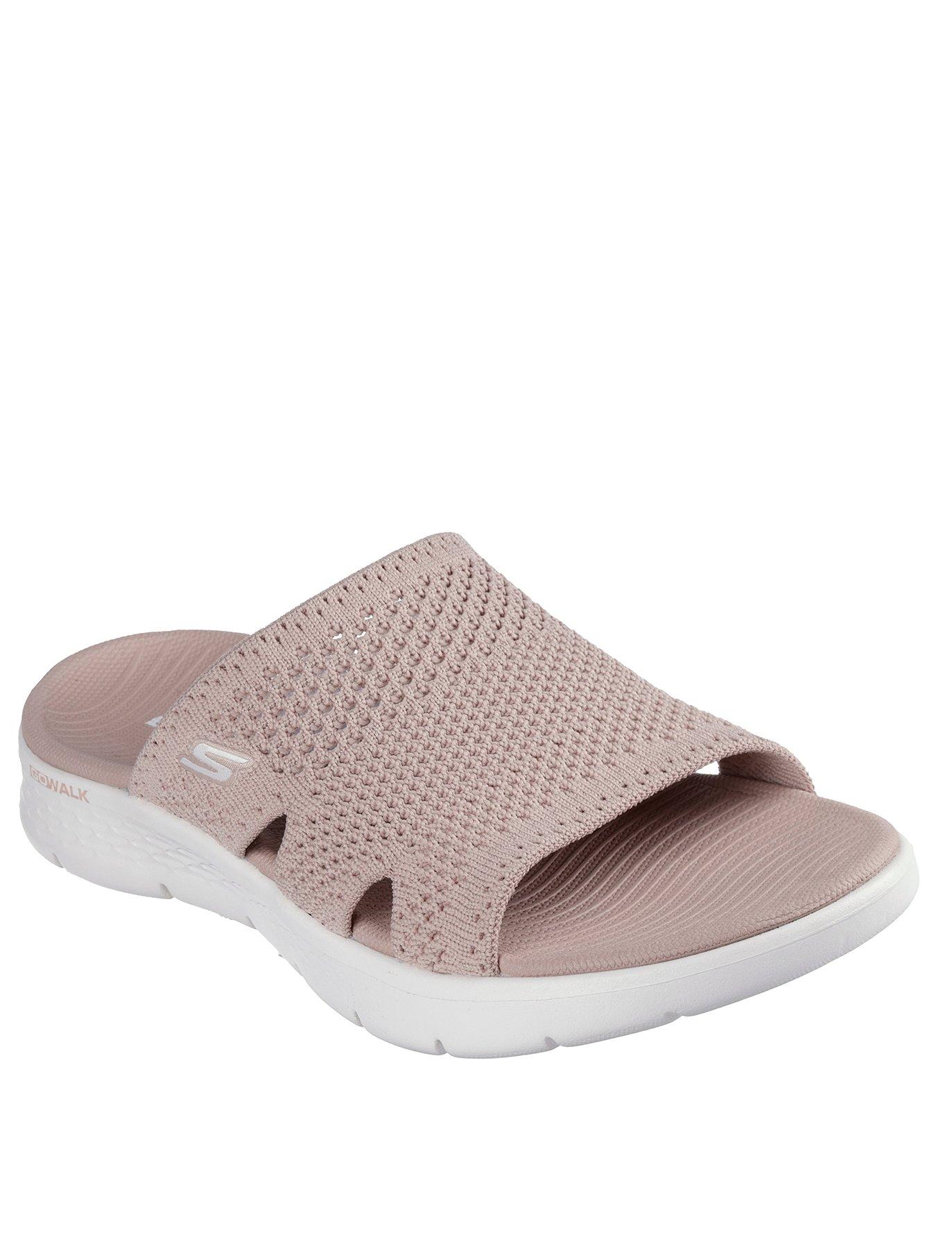  image of skechers-go-walk-flex-textured-knit-sandal-pink