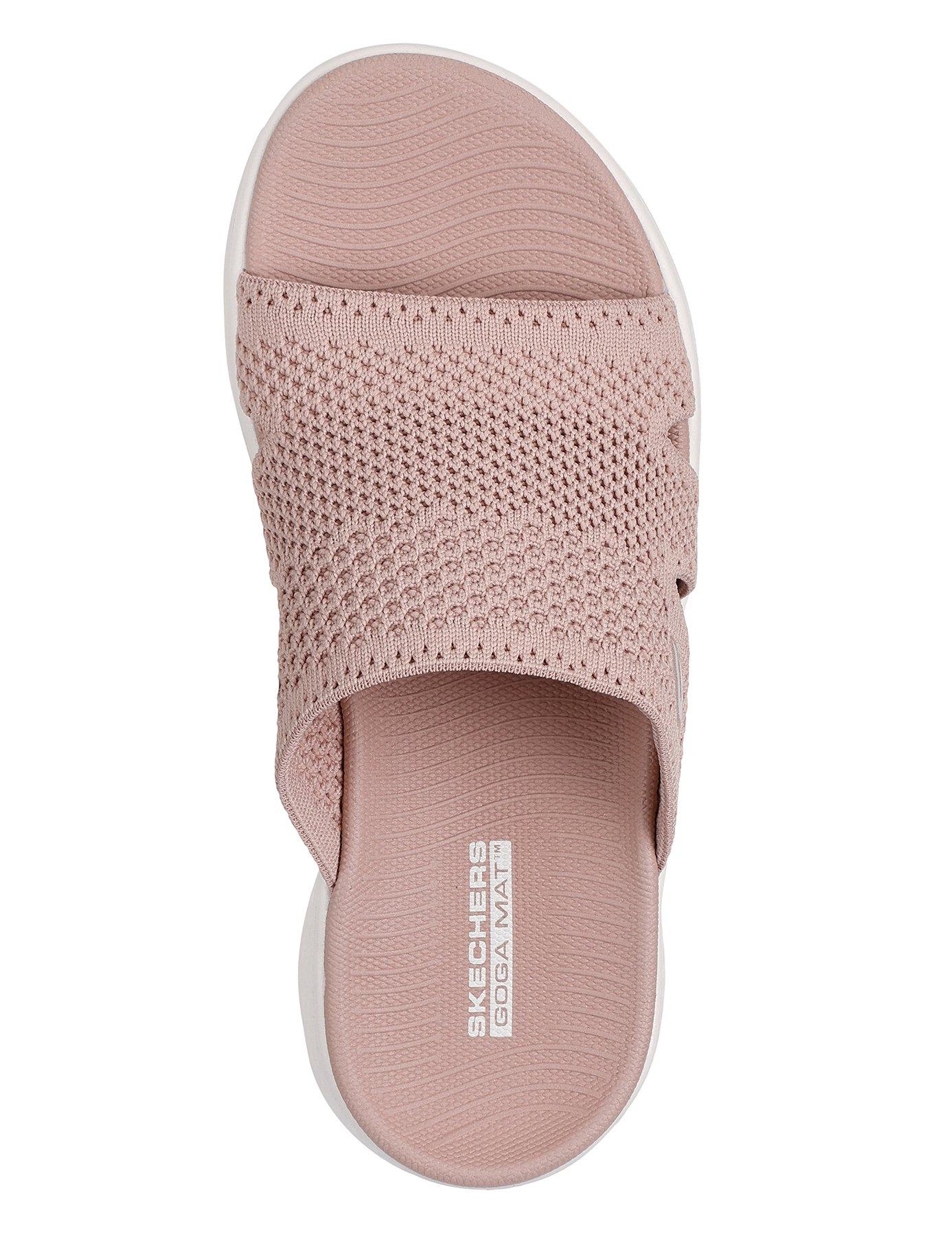  image of skechers-go-walk-flex-textured-knit-sandal-pink