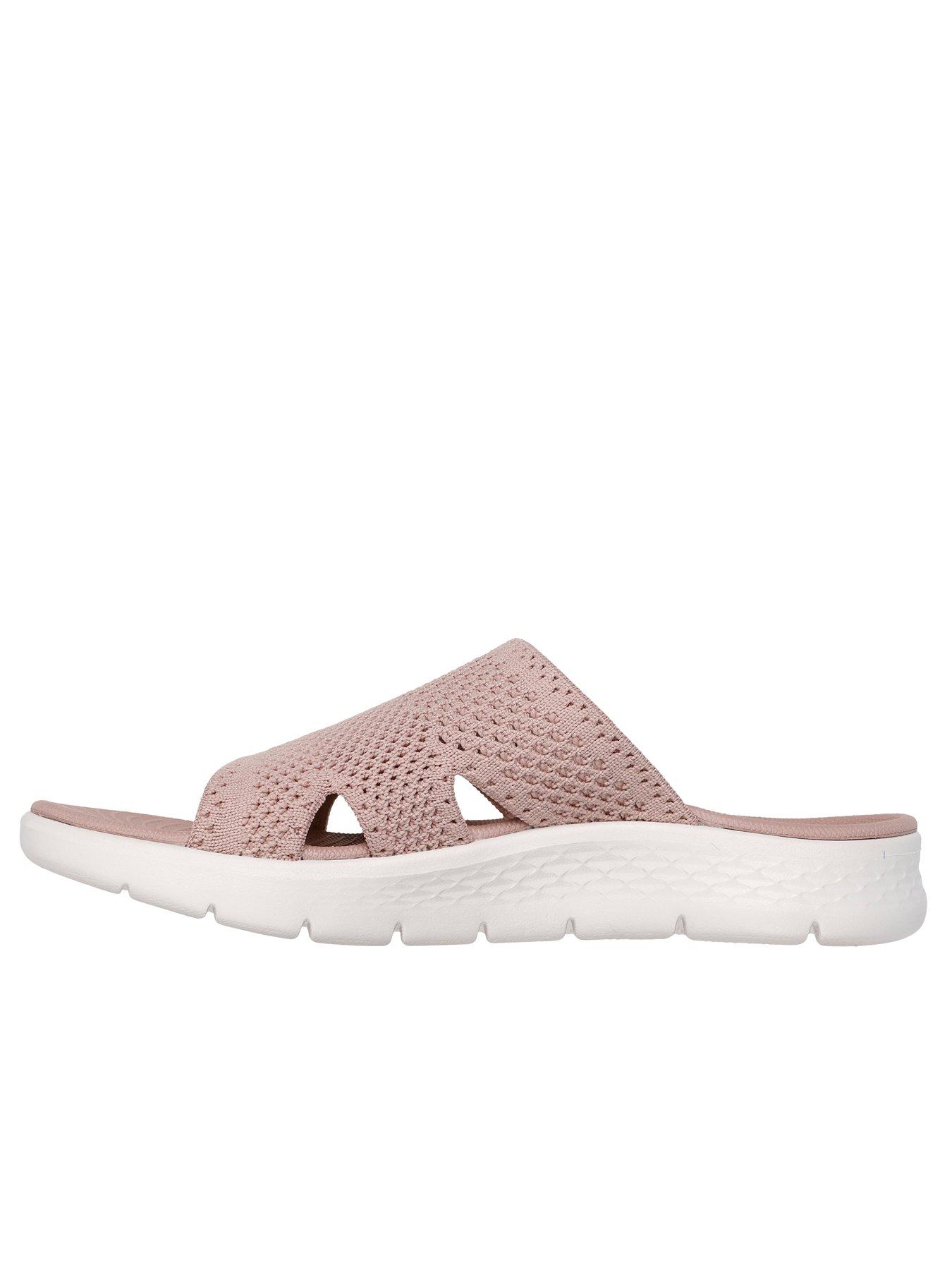  image of skechers-go-walk-flex-textured-knit-sandal-pink