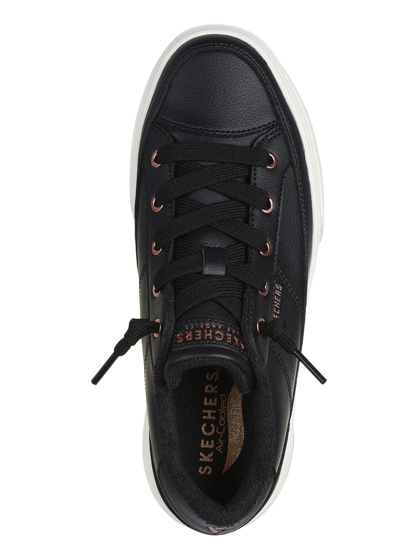  image of skechers-arch-fit-arcade-leather-laced-fashion-trainers-black