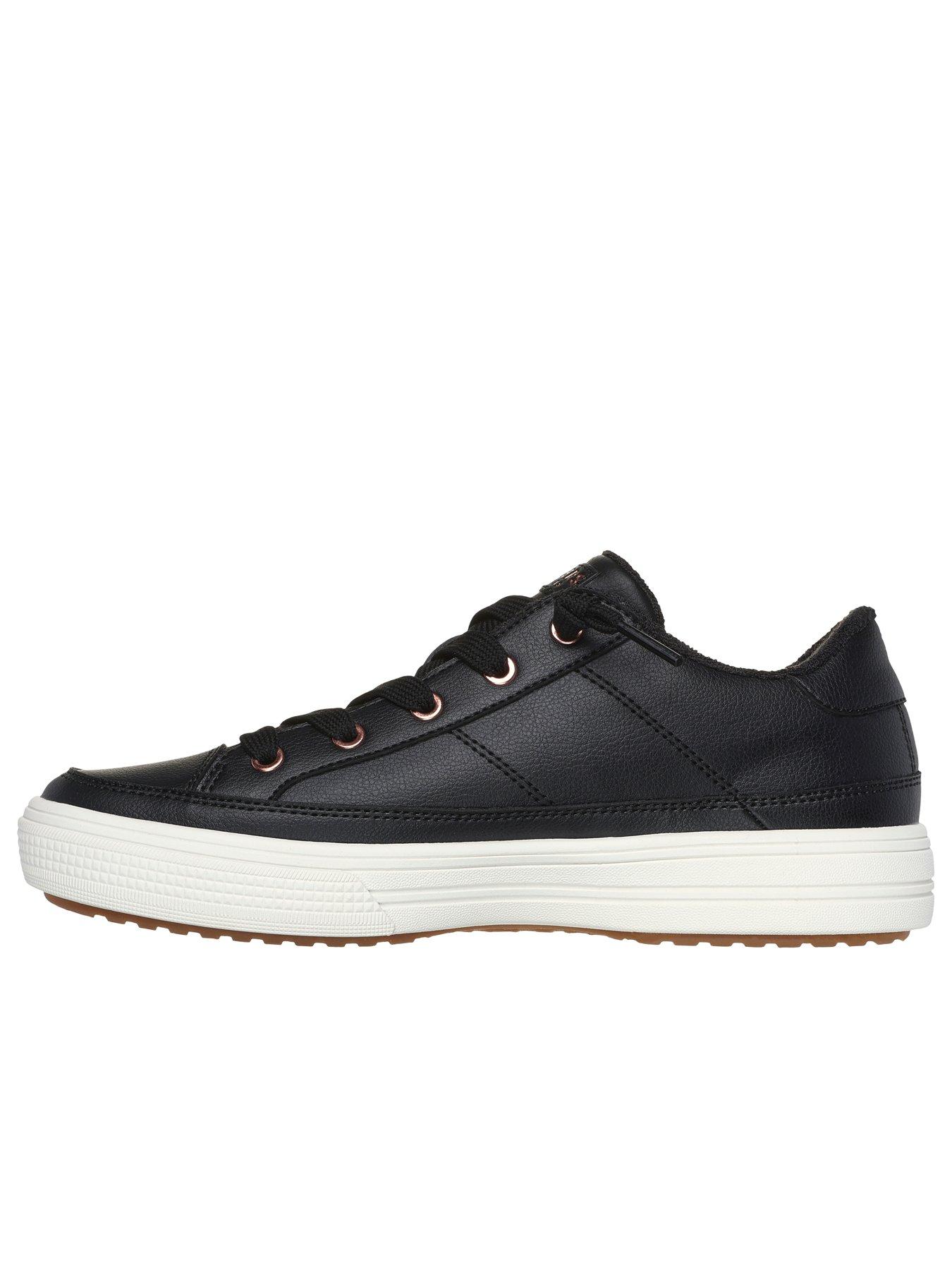  image of skechers-arch-fit-arcade-leather-laced-fashion-trainers-black